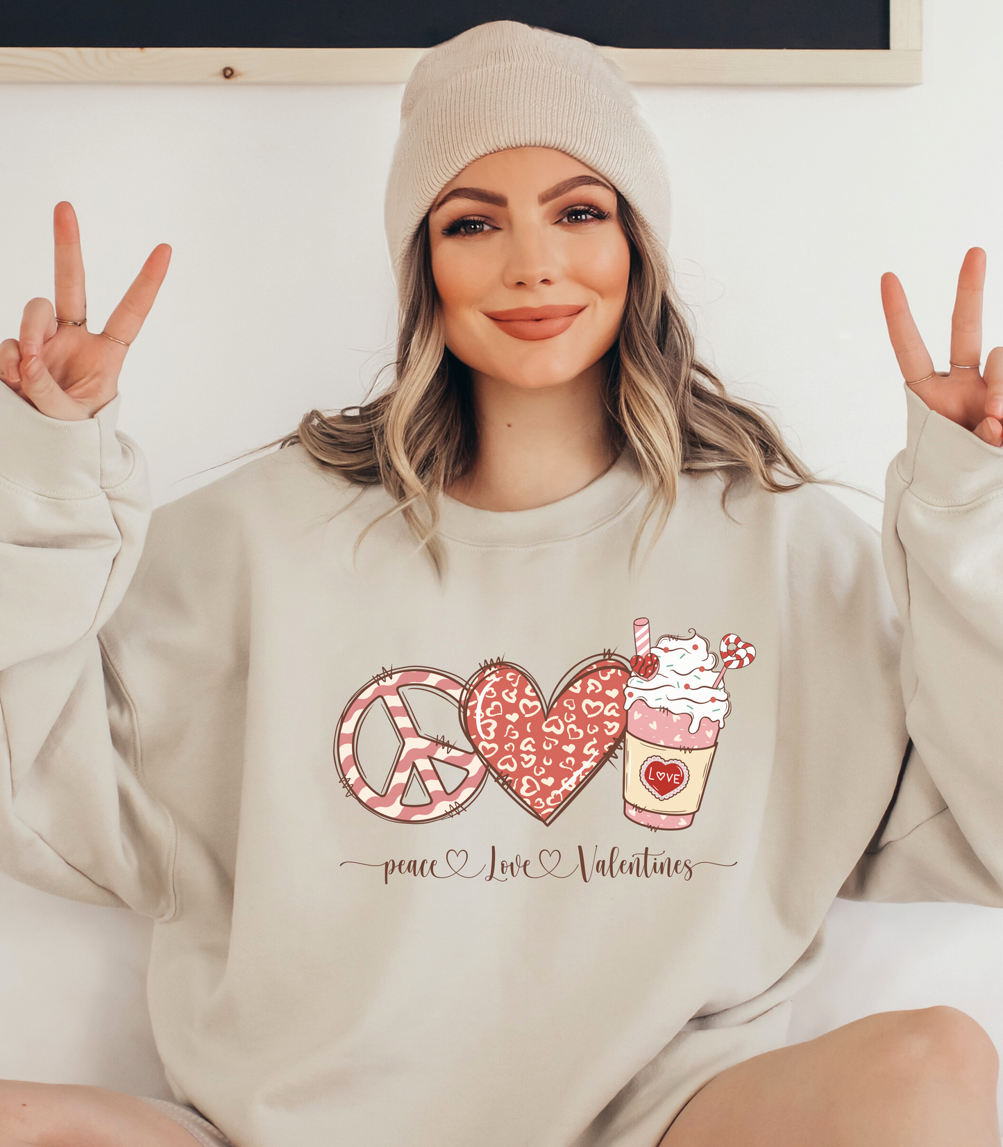 Peace, Love, Valentines Sweatshirt