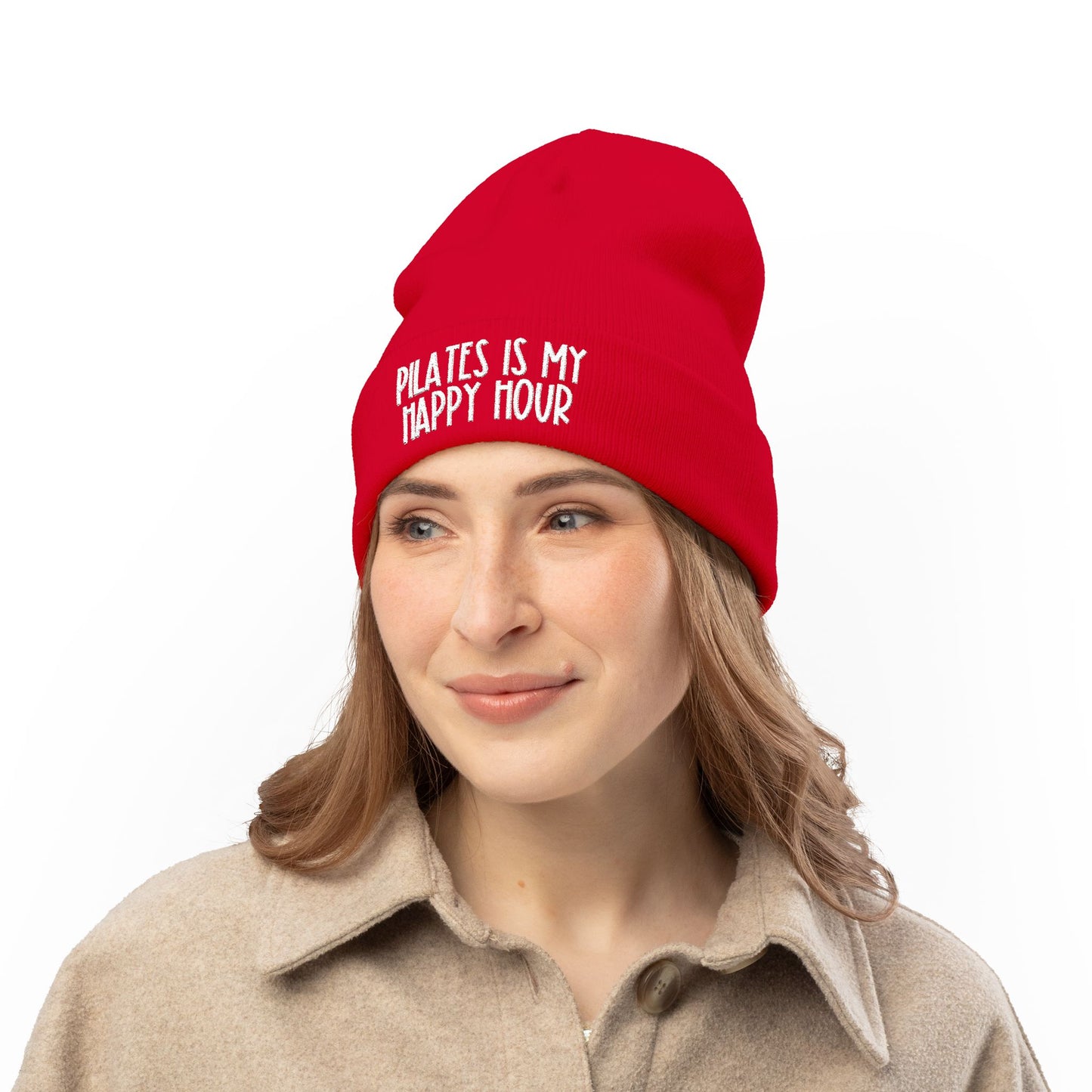 Pilates Is My Happy Hour Knit Beanie