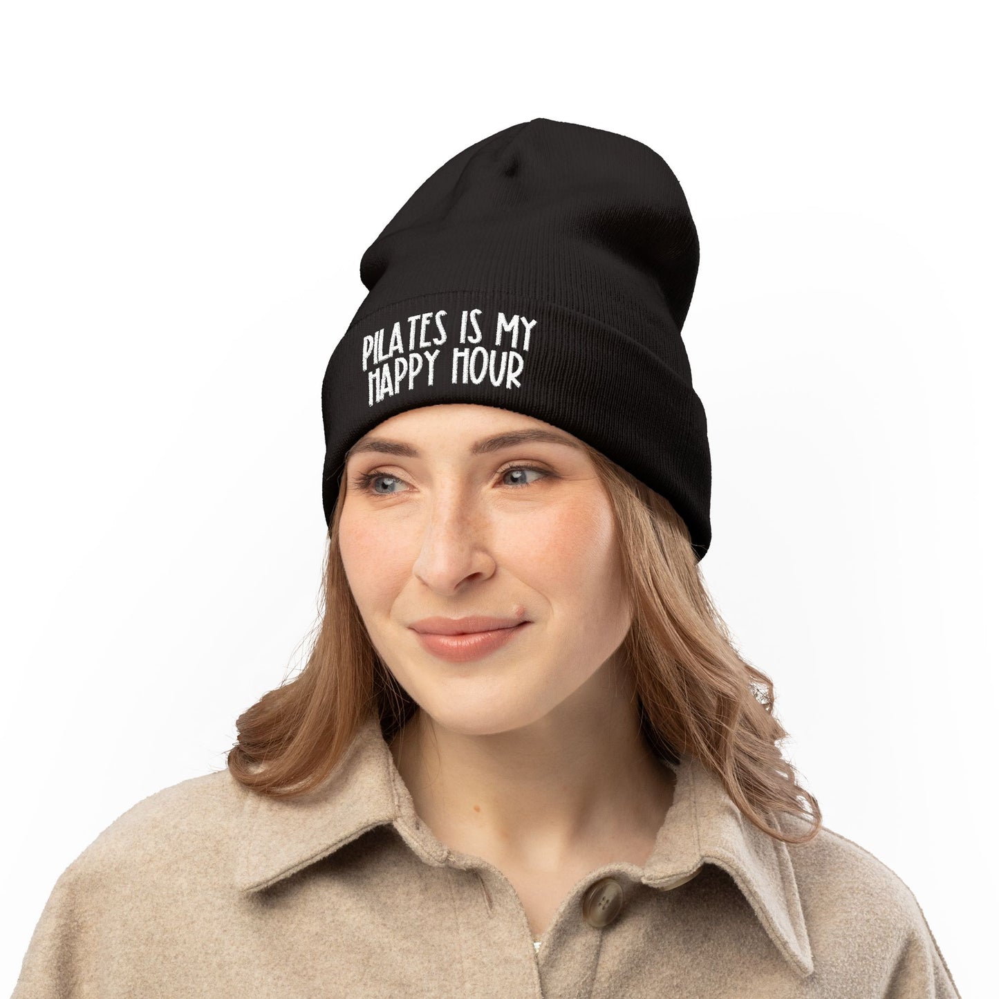 Pilates Is My Happy Hour Knit Beanie