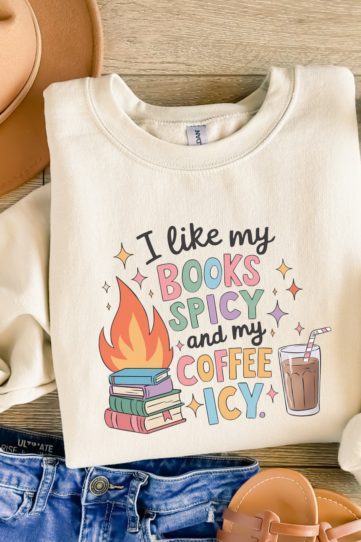I Like My Books Spicy & My Coffee Icy Sweatshirt