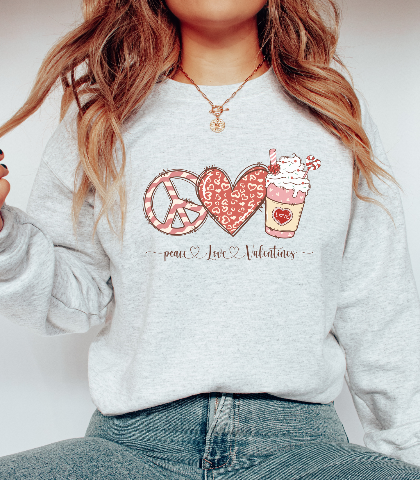 Peace, Love, Valentines Sweatshirt