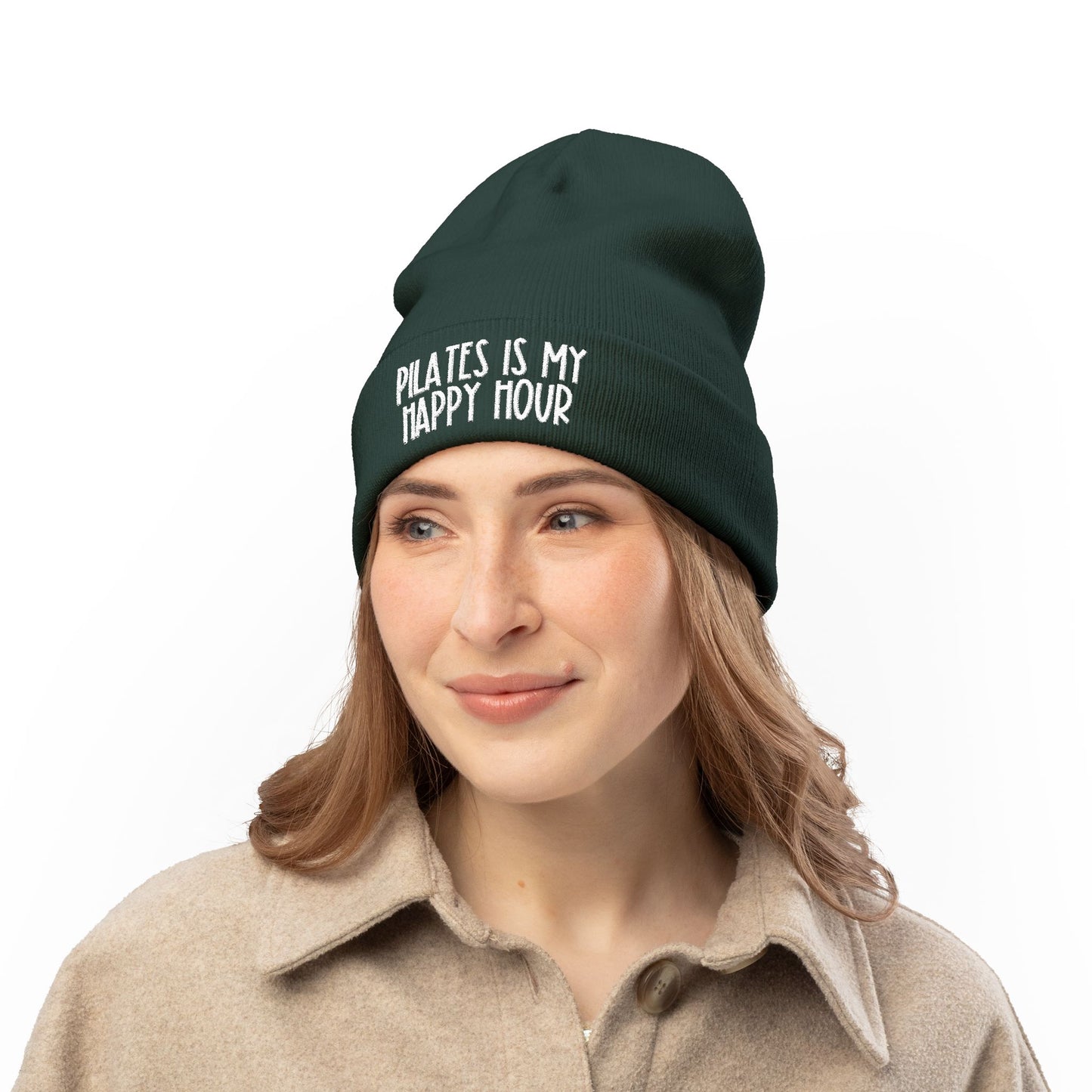 Pilates Is My Happy Hour Knit Beanie