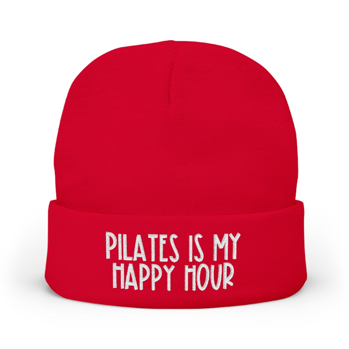 Pilates Is My Happy Hour Knit Beanie