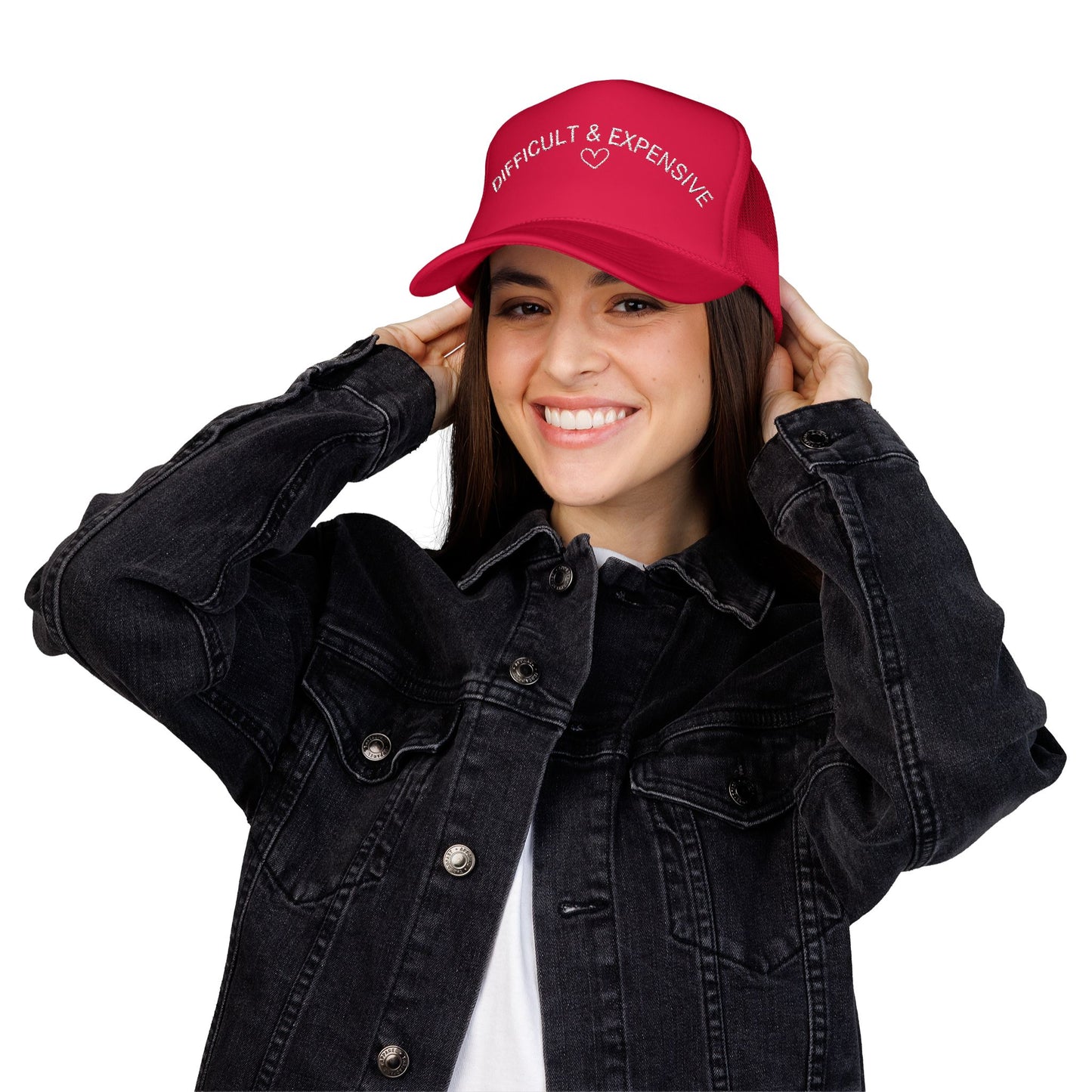 Difficult & Expensive- Embroidered Trucker Hat