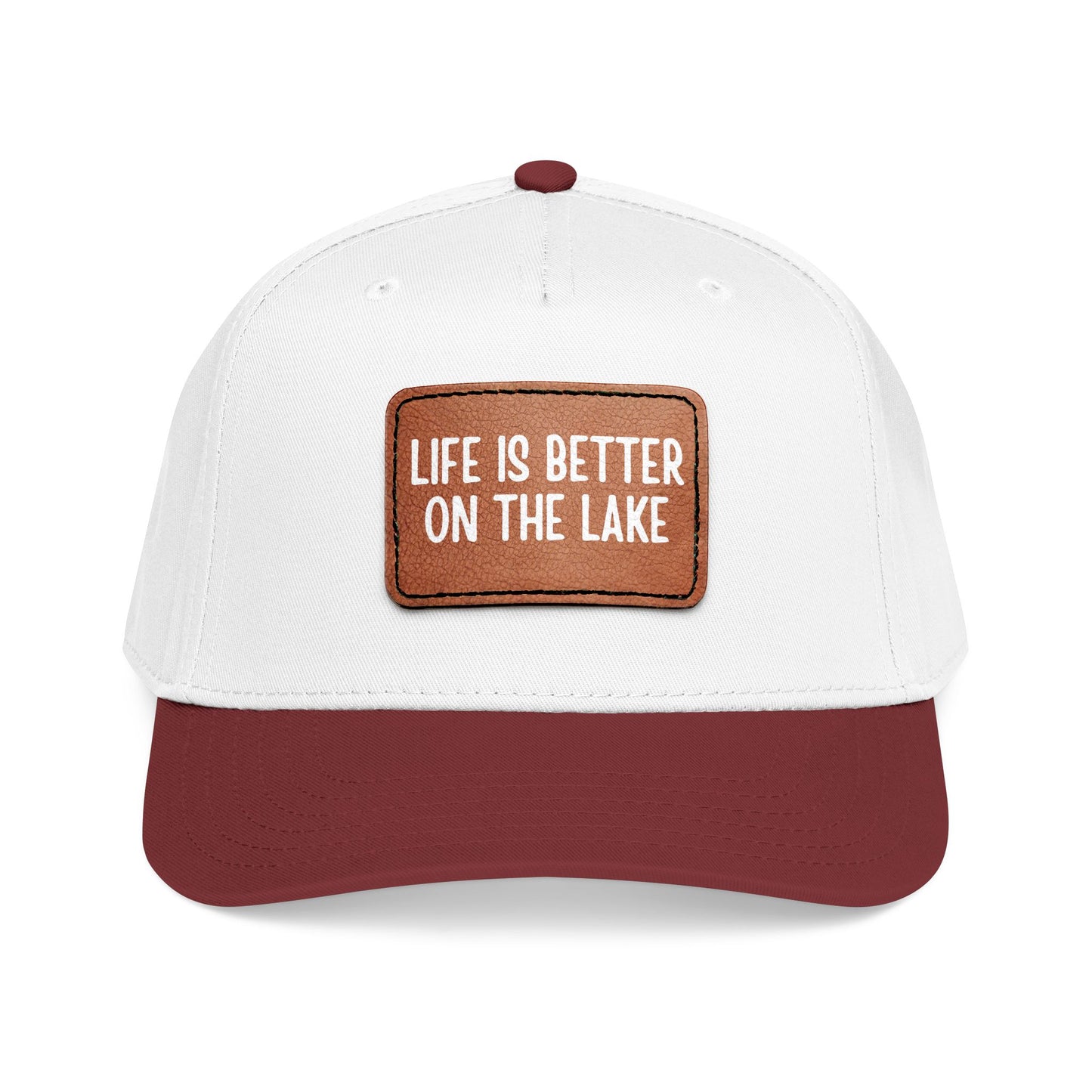 Life Is Better On The Lake- Leather Patch Baseball Cap