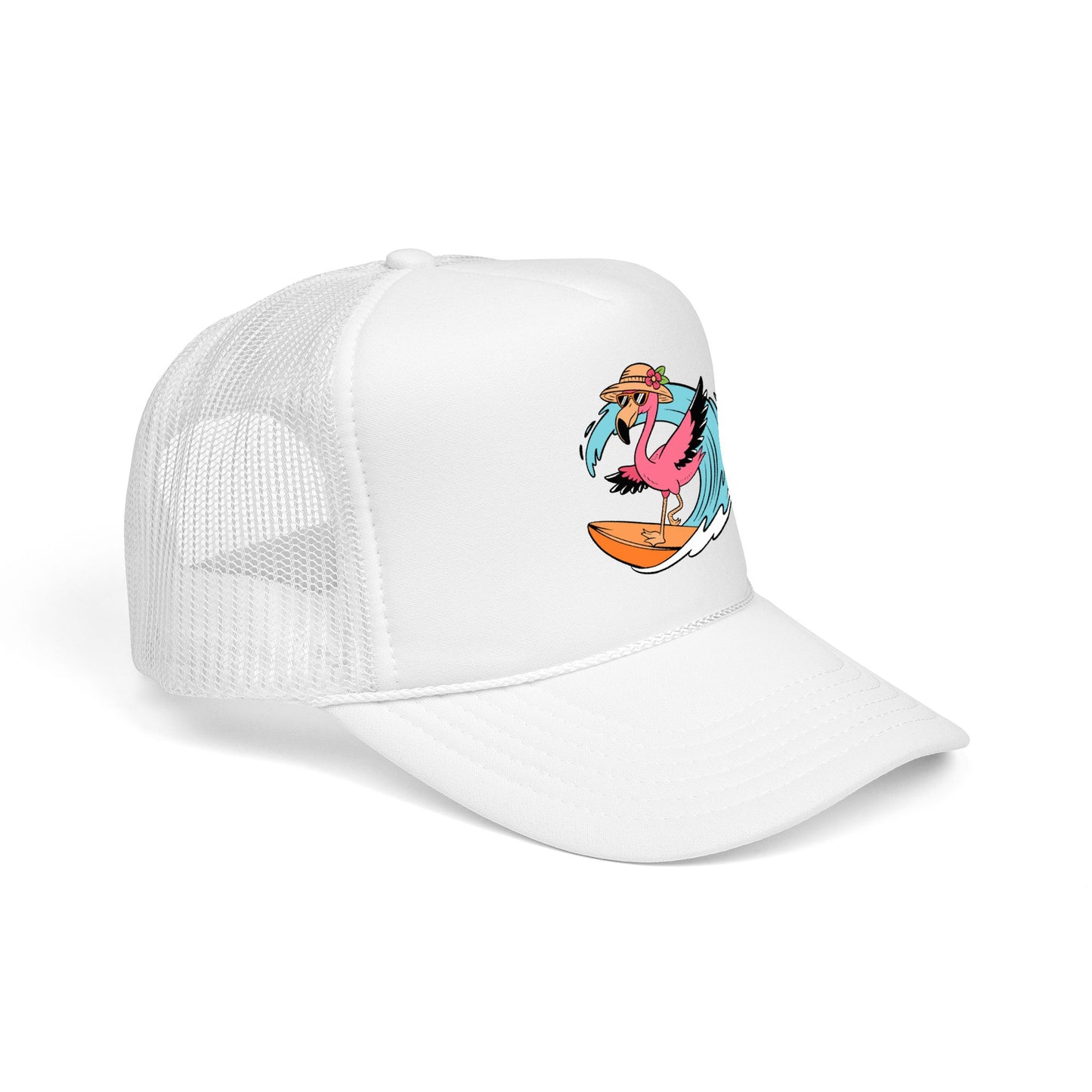 Surfing Flamingo Trucker Hat