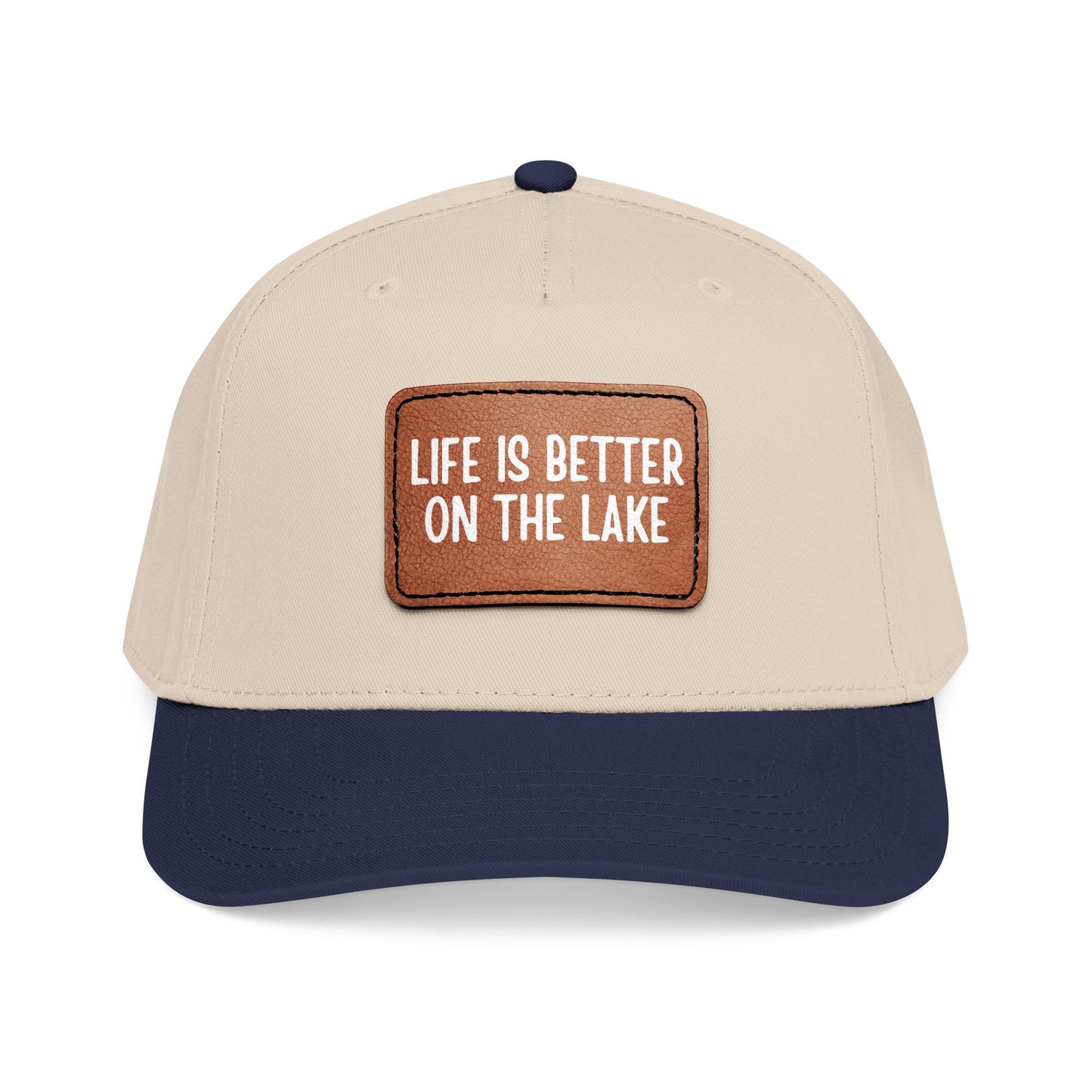 Life Is Better On The Lake- Leather Patch Baseball Cap