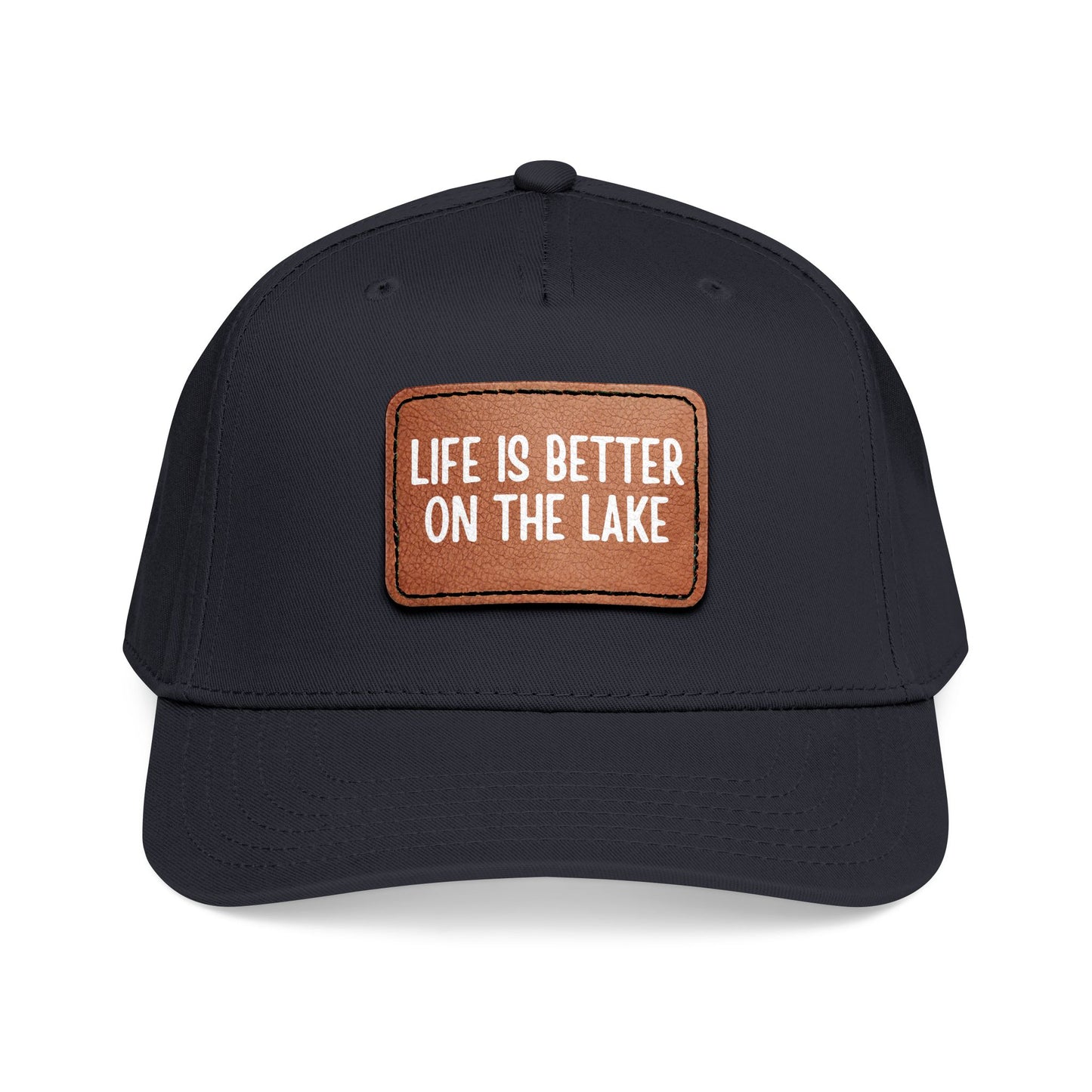 Life Is Better On The Lake- Leather Patch Baseball Cap
