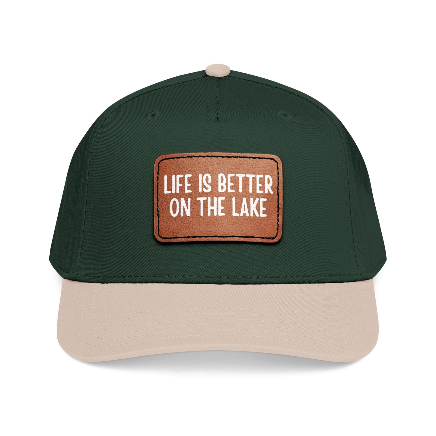 Life Is Better On The Lake- Leather Patch Baseball Cap
