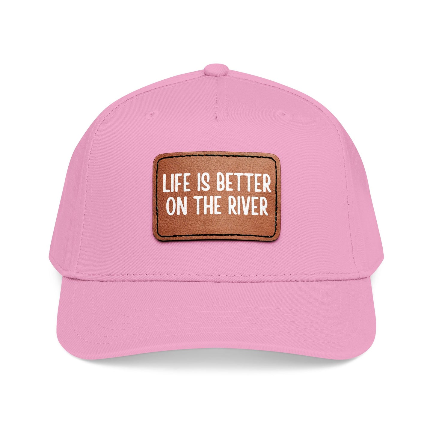 Life Is Better On The River- Leather Patch Baseball Cap