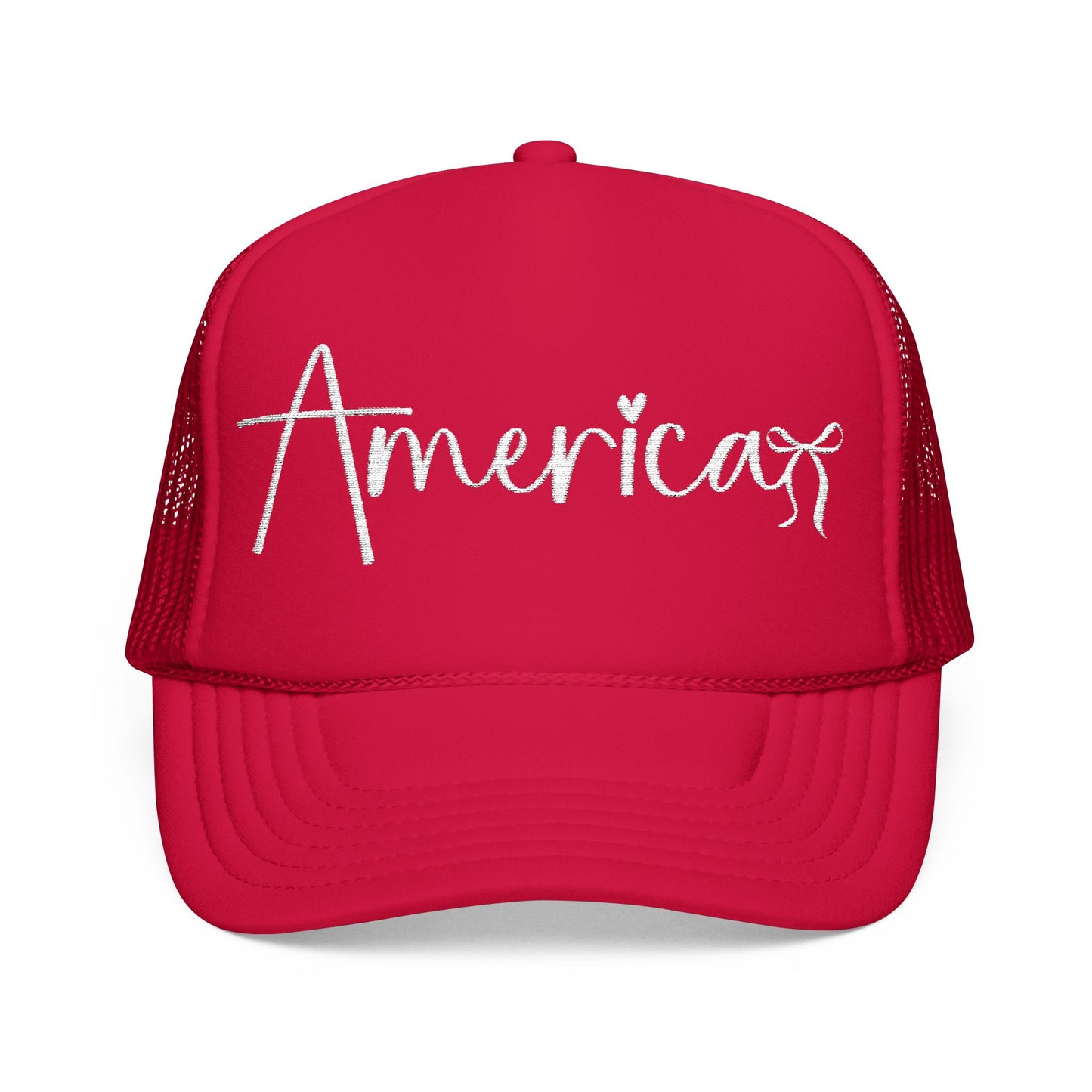 America Script- Embroidered Trucker Hat