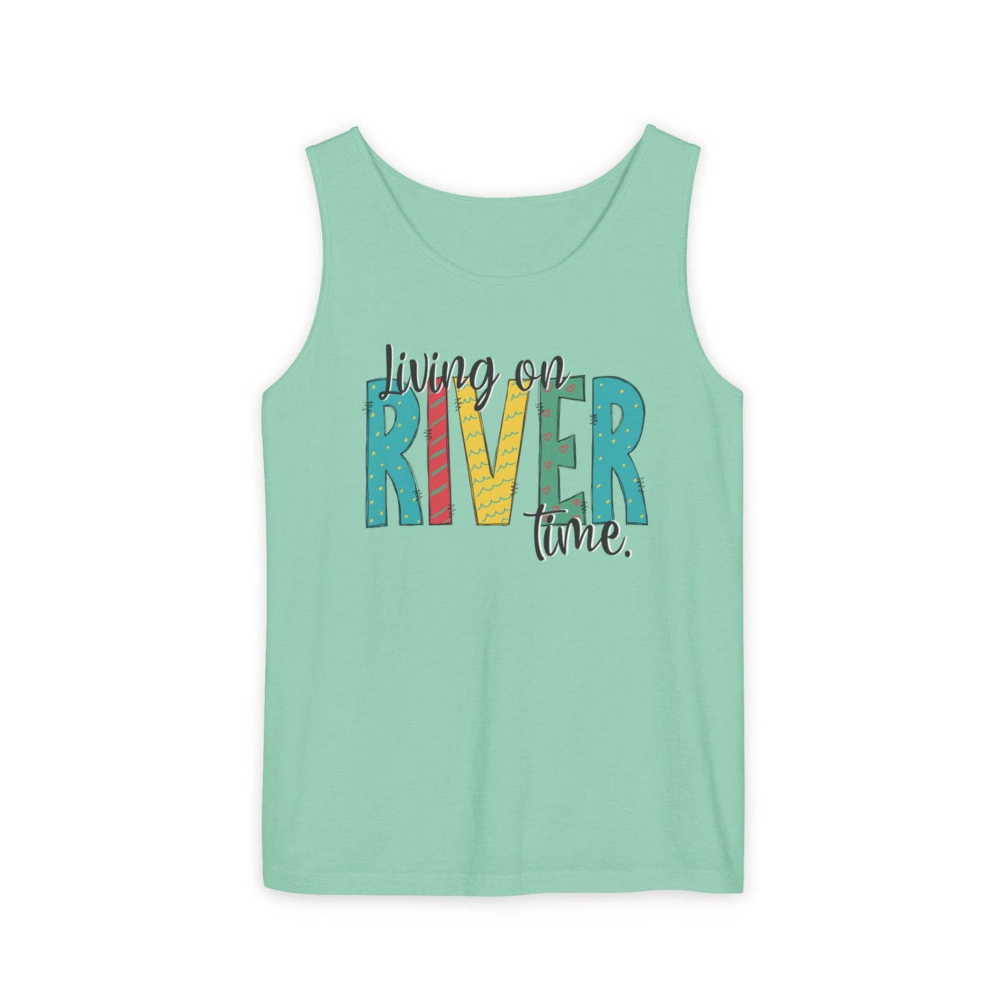 Living on River Time- Comfort Colors tank