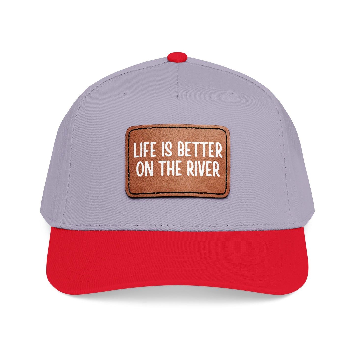 Life Is Better On The River- Leather Patch Baseball Cap