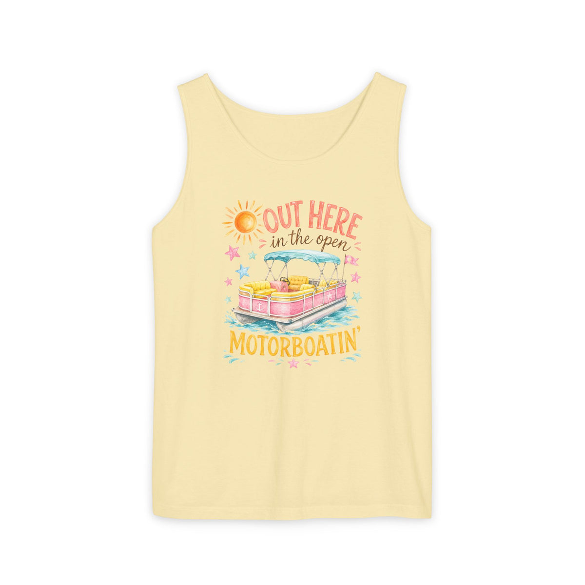 Out Here in the Open Motorboatin' Comfort Colors Tank