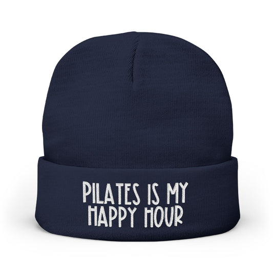 Pilates Is My Happy Hour Knit Beanie