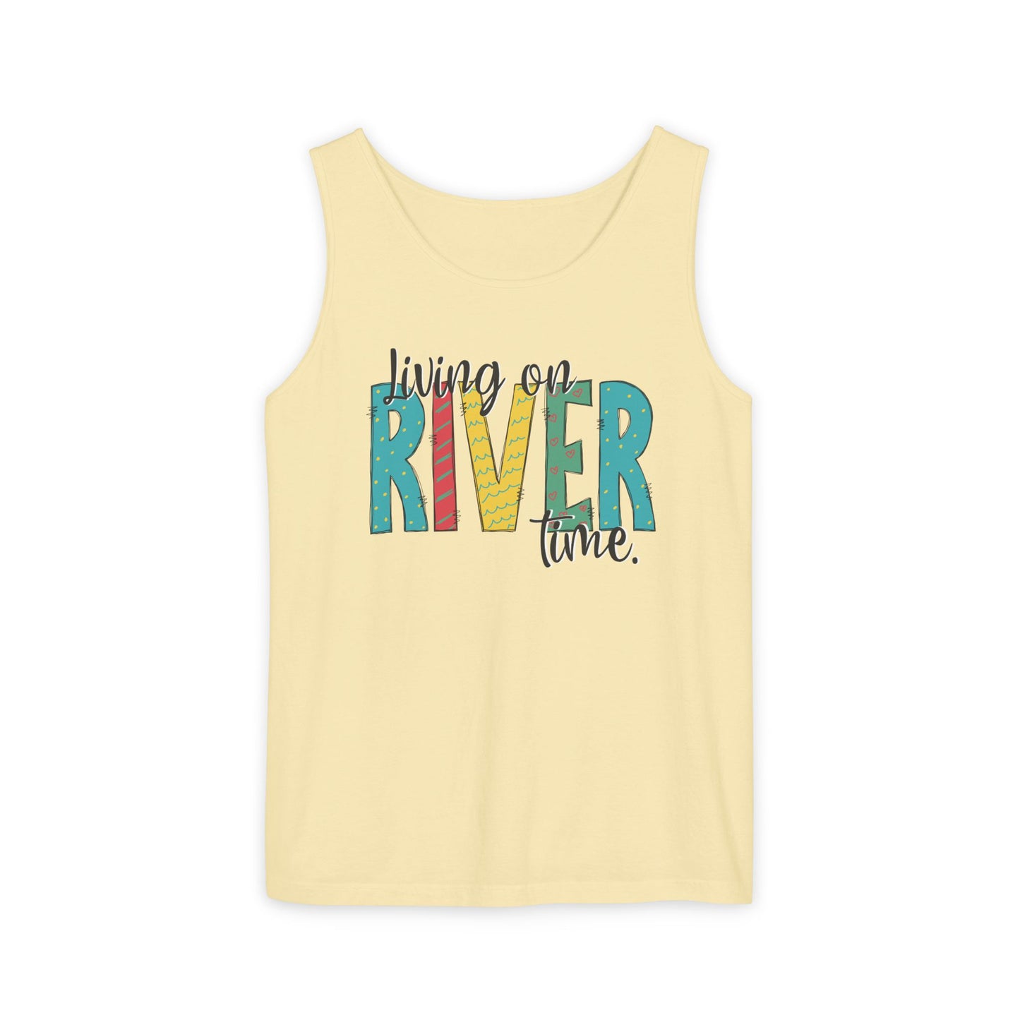 Living on River Time- Comfort Colors tank