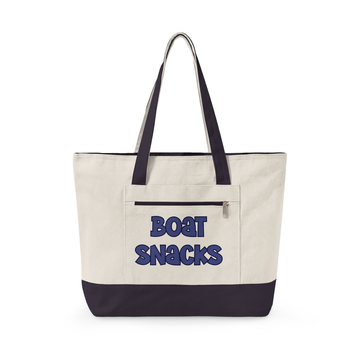 Boat Snacks Zippered Canvas Tote Bag