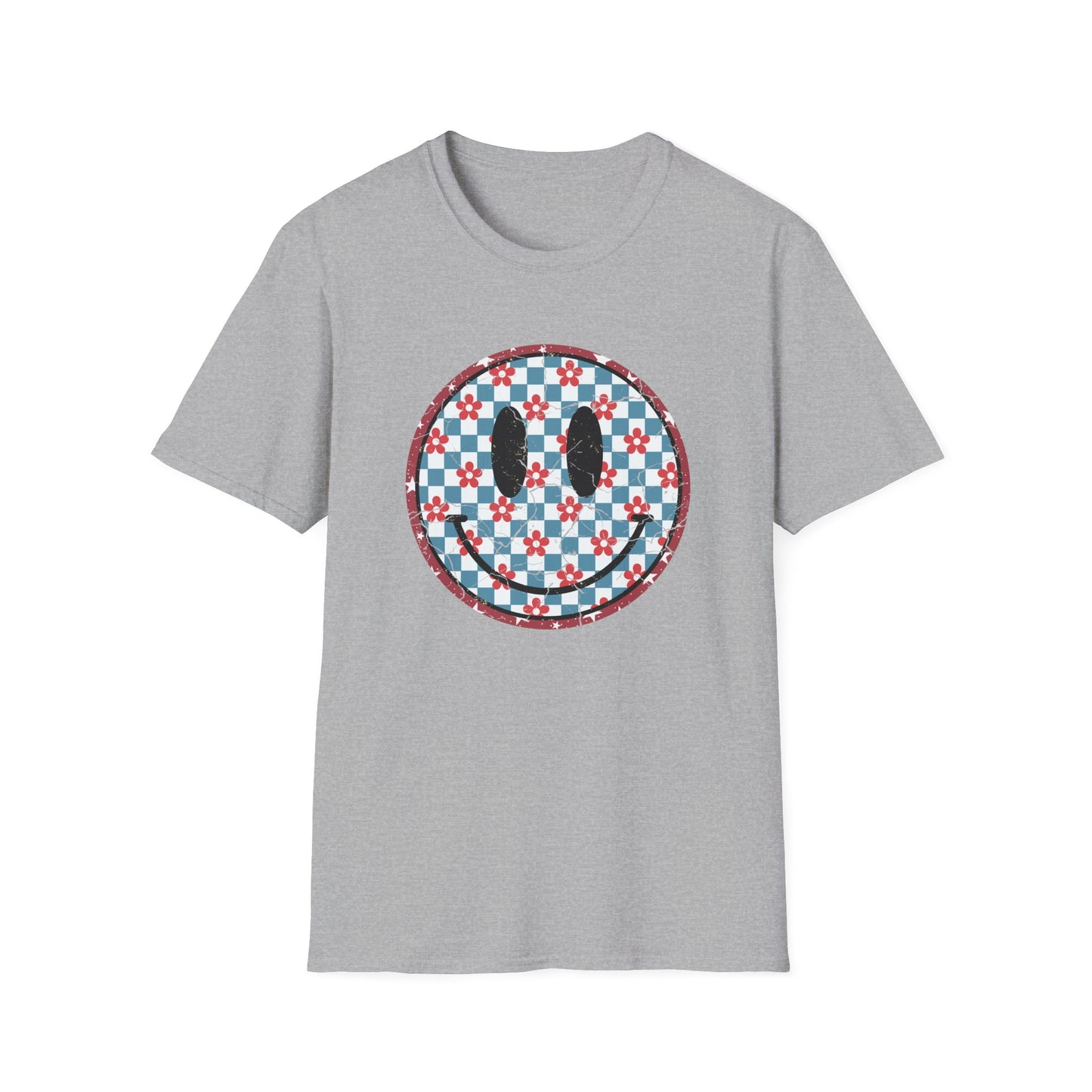 Retro Smiley Patriotic Graphic T-shirt