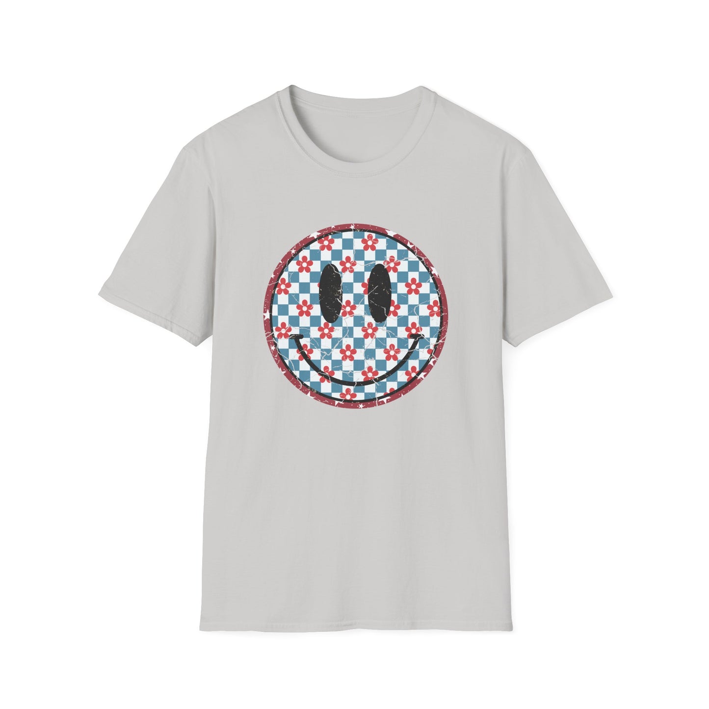 Retro Smiley Patriotic Graphic T-shirt