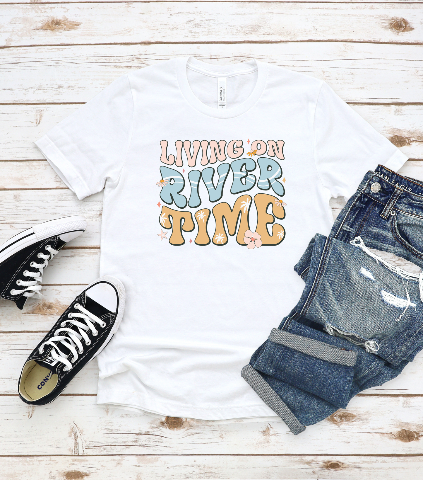 Living on River Time Graphic Tee