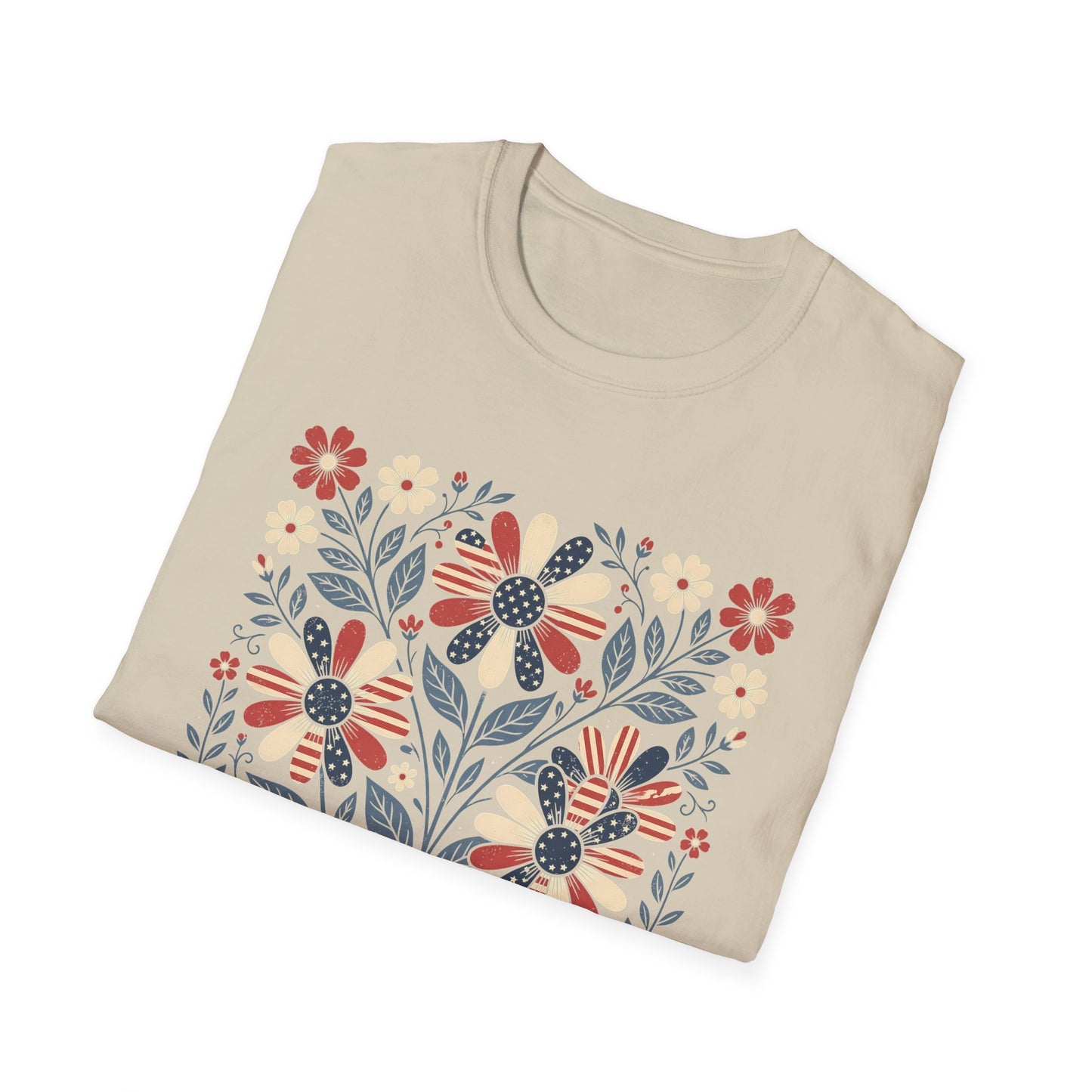 Patriotic Floral Graphic T-shirt