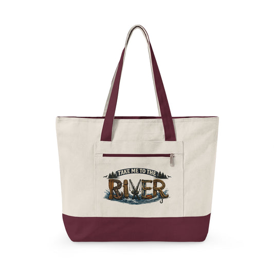 Take Me to the River Canvas Tote