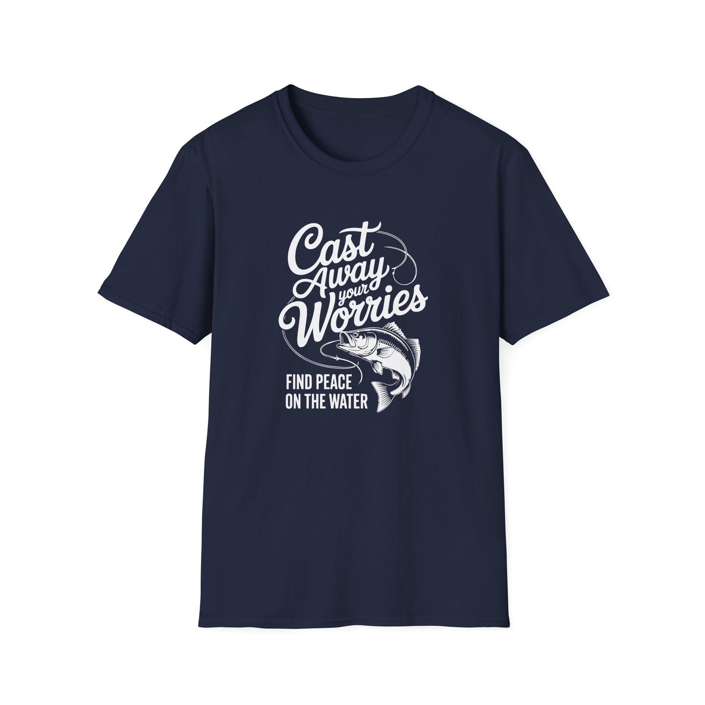 Cast Away Your Worries, Find Peace on the Water T-shirt