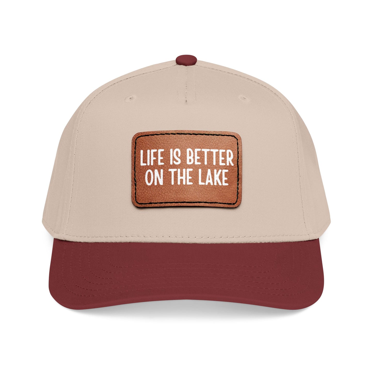 Life Is Better On The Lake- Leather Patch Baseball Cap