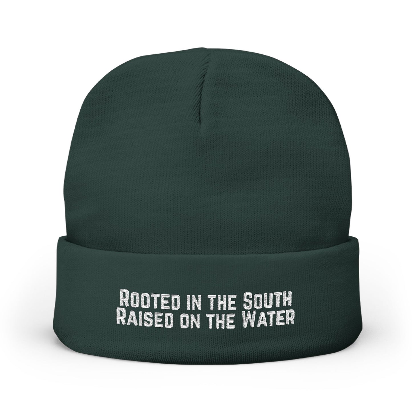Rooted in the South, Raised on the Water- Embroidered Knit Beanie