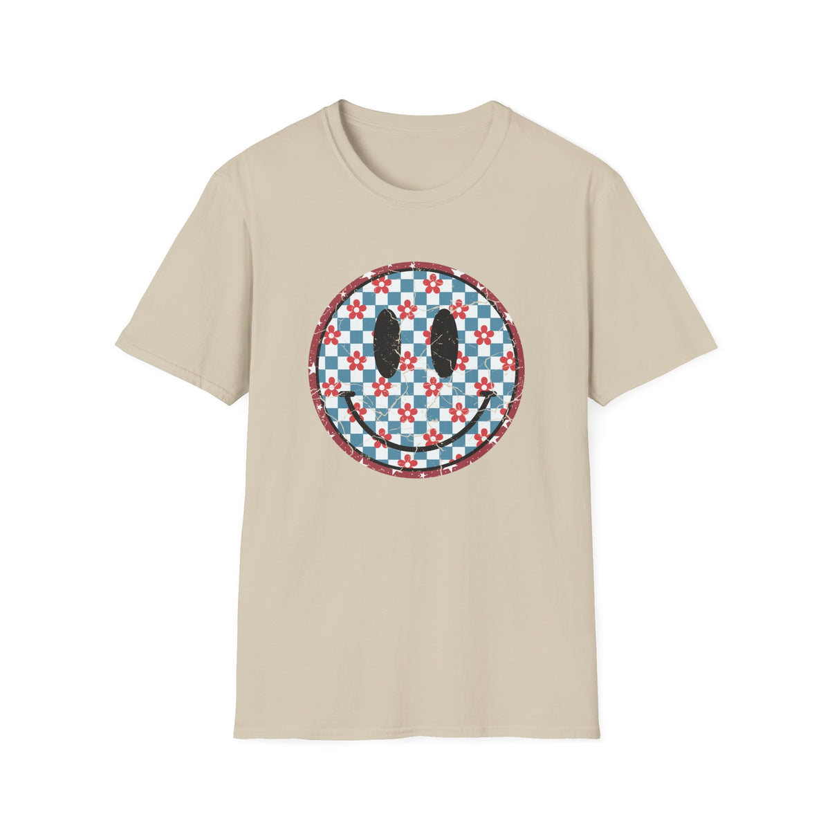 Retro Smiley Patriotic Graphic T-shirt