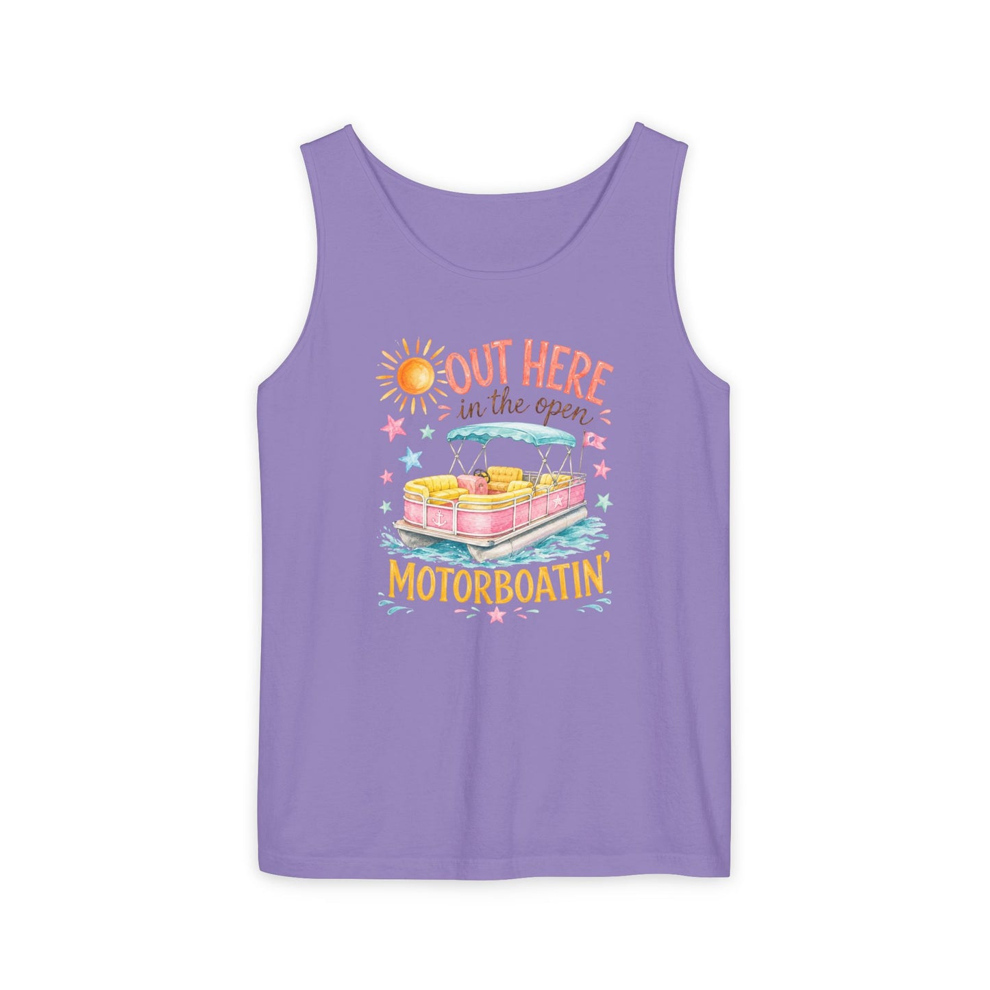 Out Here in the Open Motorboatin' Comfort Colors Tank