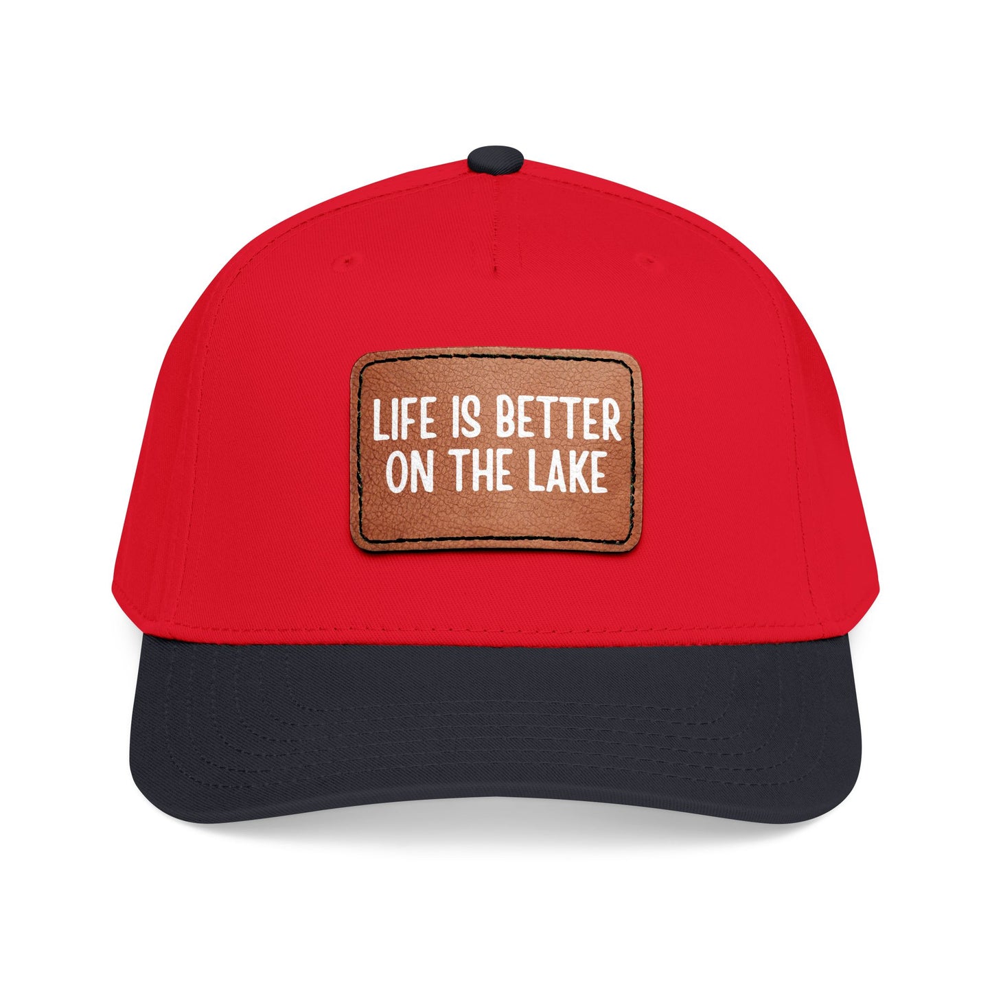 Life Is Better On The Lake- Leather Patch Baseball Cap