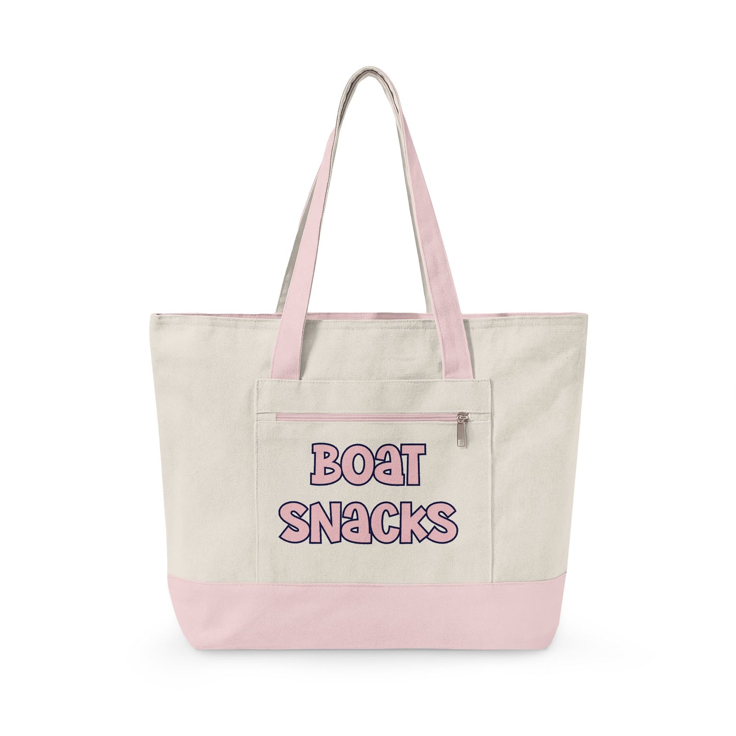Boat Snacks Zippered Canvas Tote Bag