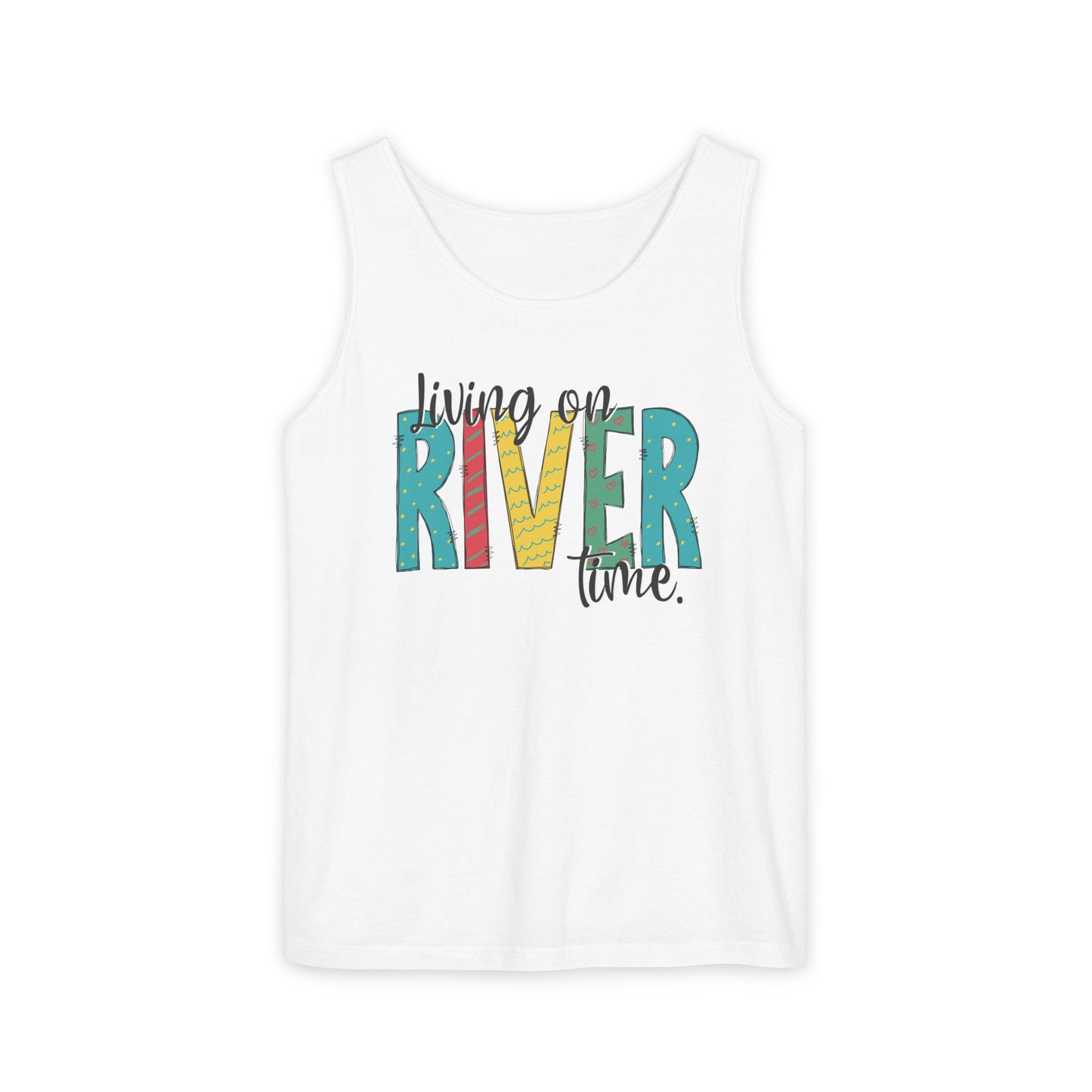 Living on River Time- Comfort Colors tank