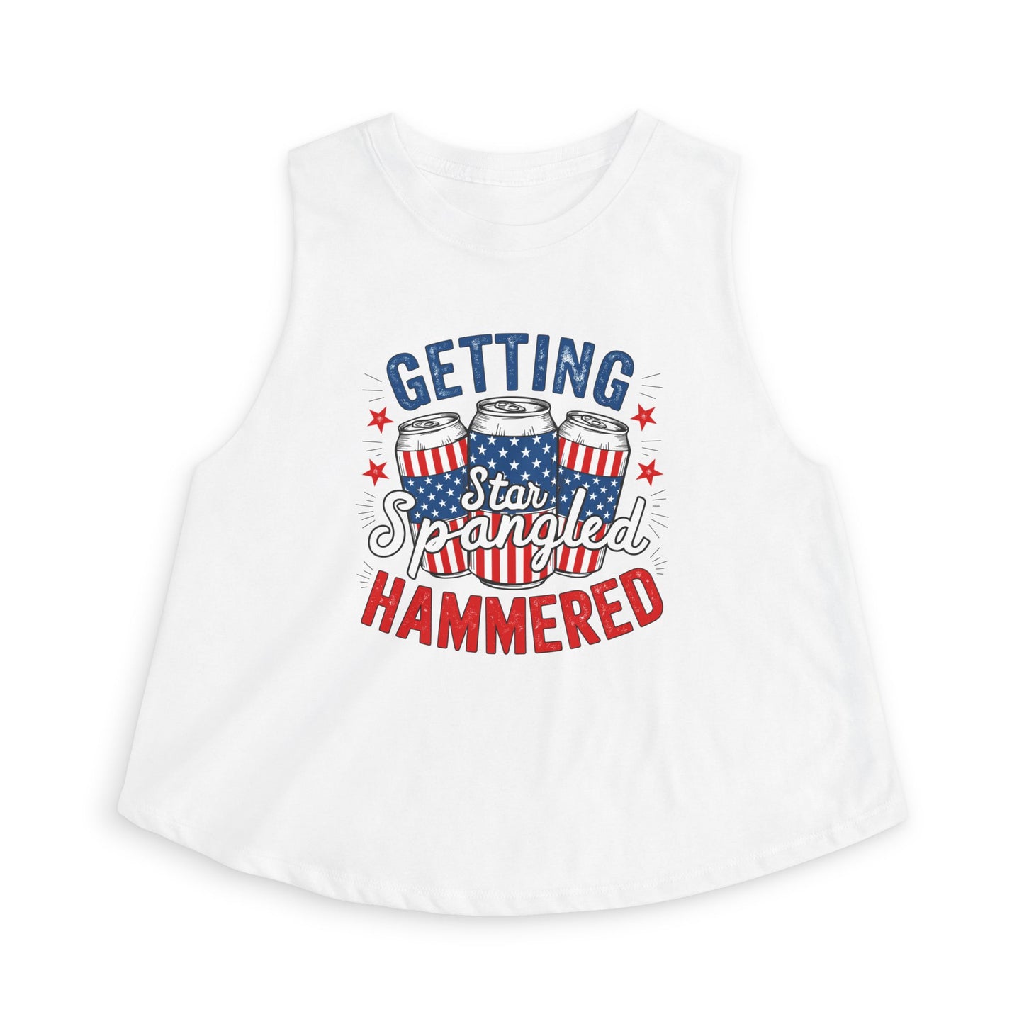 Getting Star Spangled Hammered Crop Top Tank