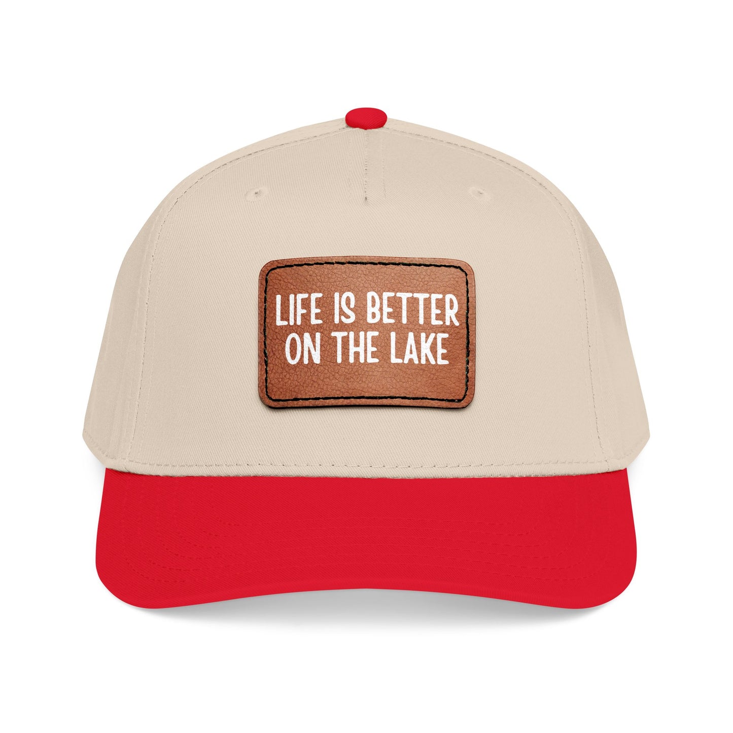 Life Is Better On The Lake- Leather Patch Baseball Cap