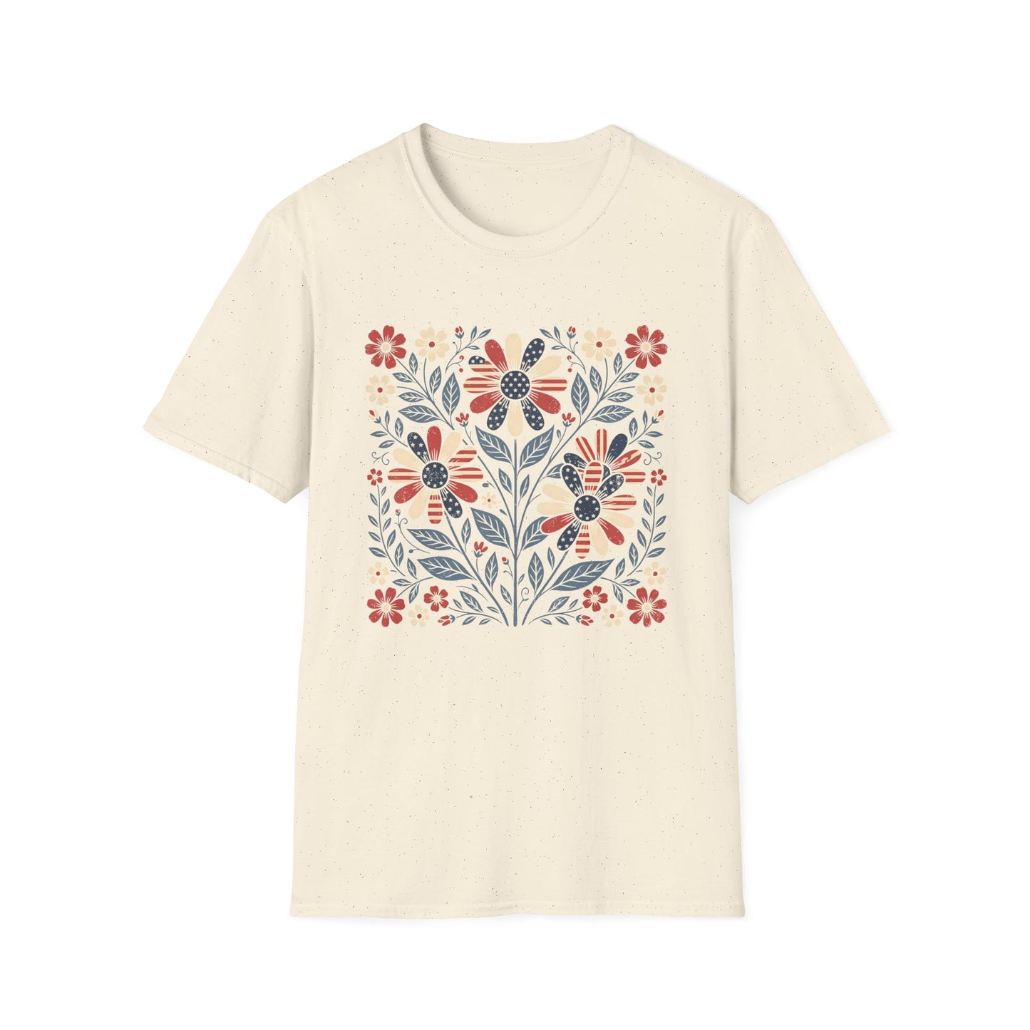 Patriotic Floral Graphic T-shirt