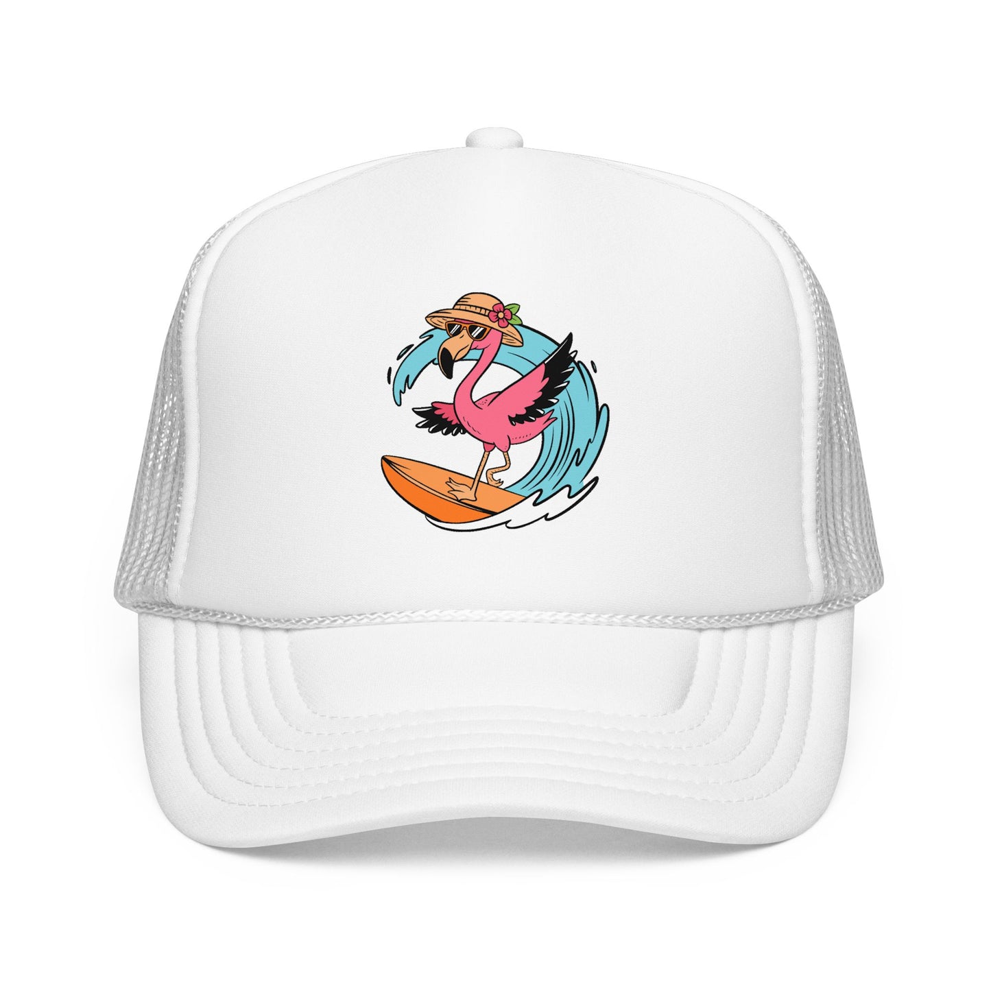 Surfing Flamingo Trucker Hat