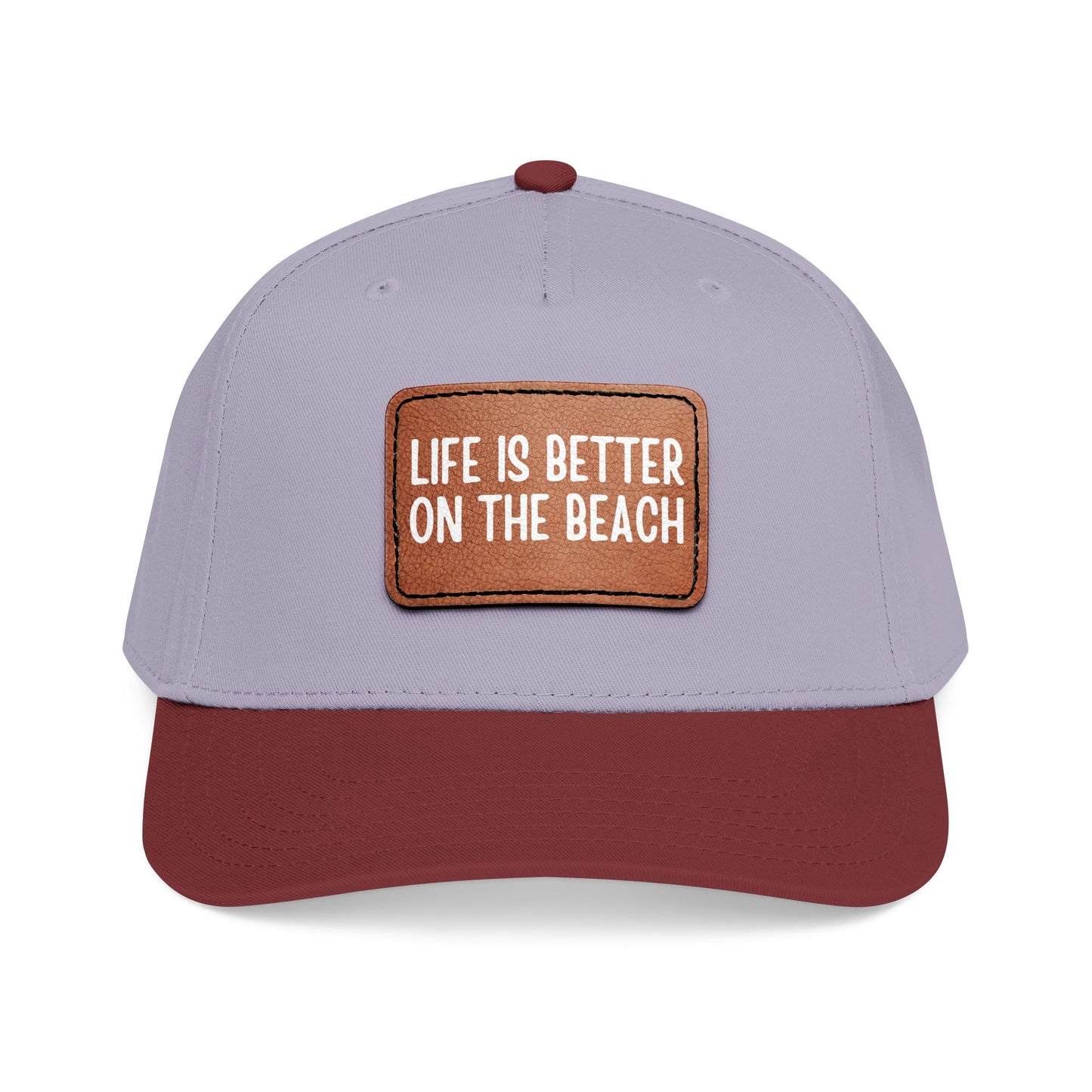 Life Is Better On The Beach- Leather Patch Baseball Cap