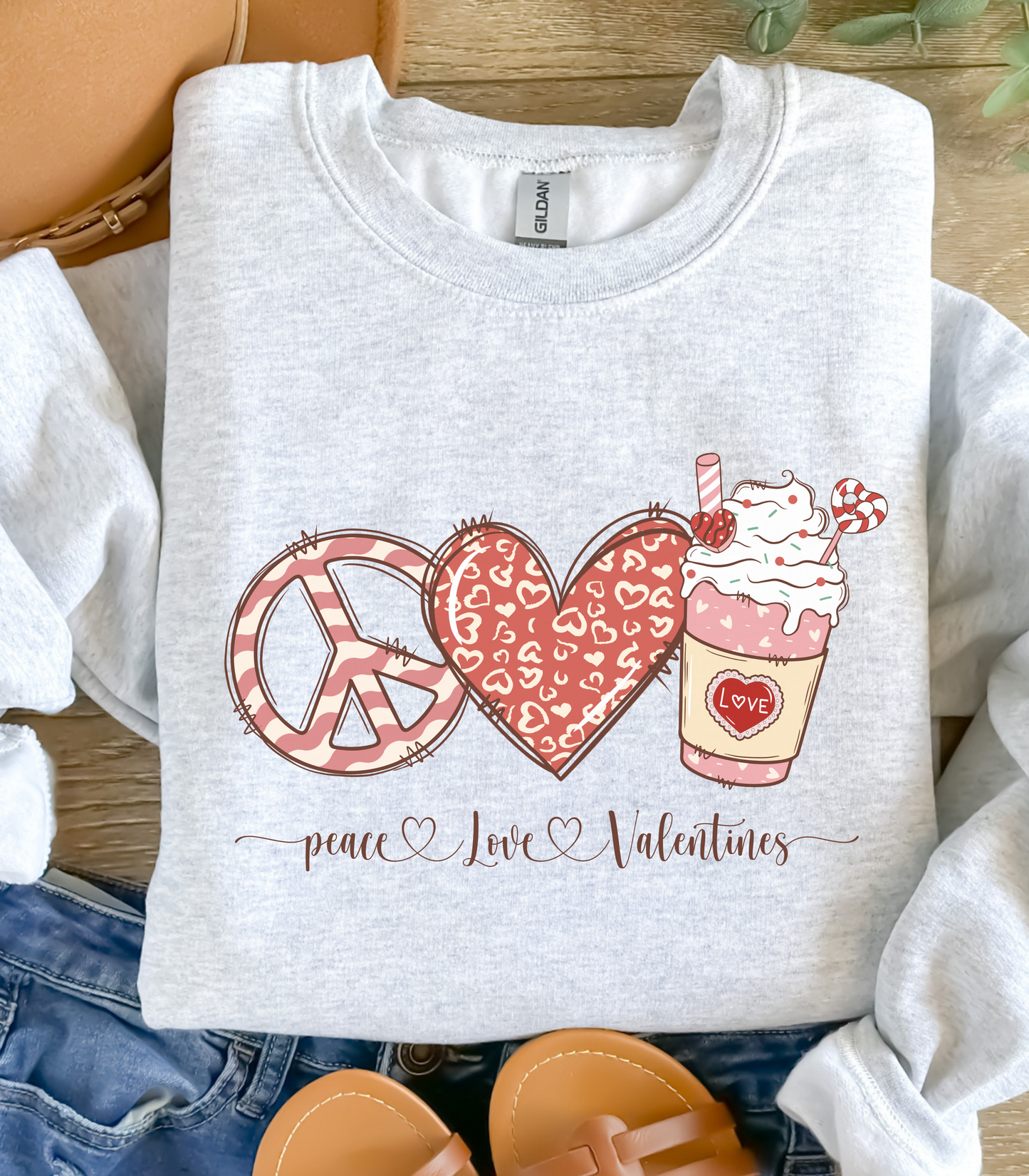 Peace, Love, Valentines Sweatshirt