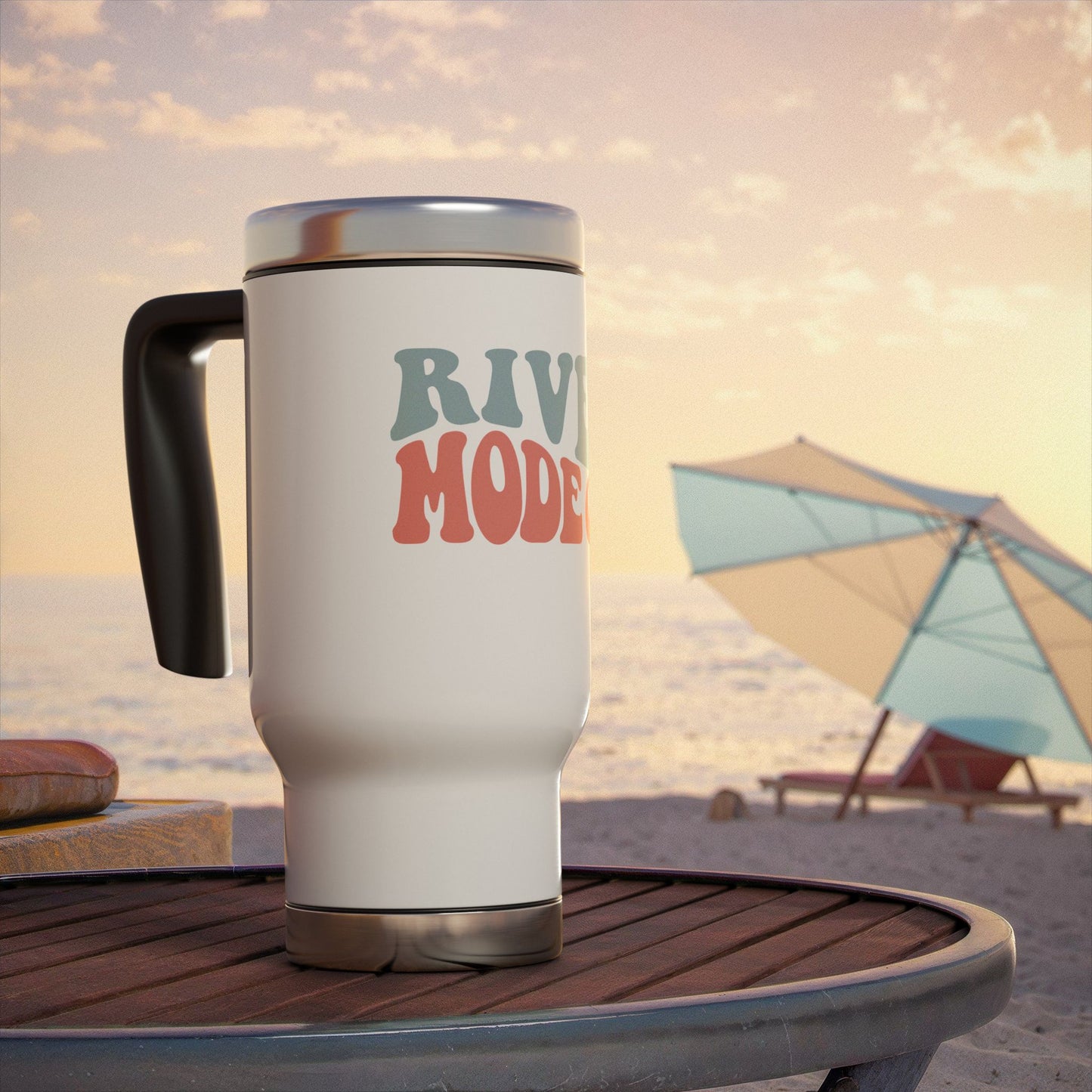 River Mode On Stainless Steel Travel Mug