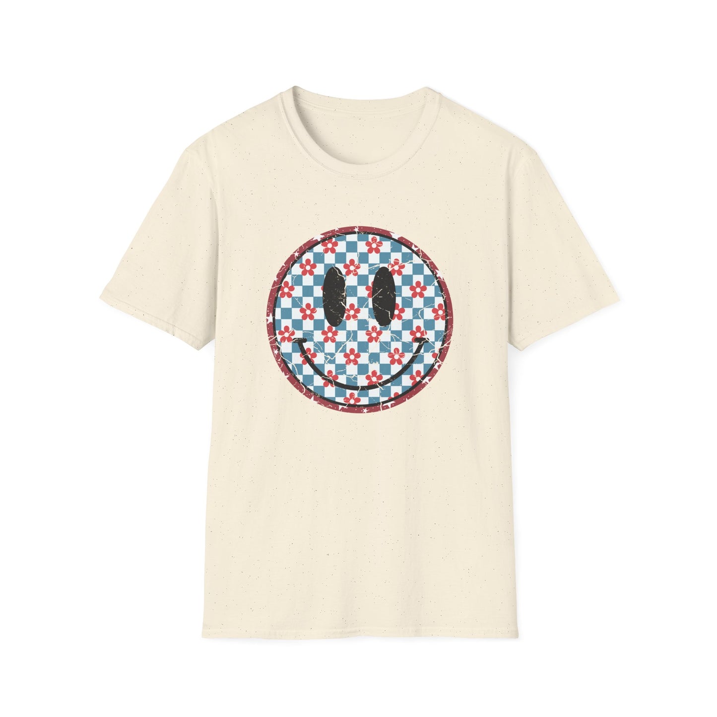 Retro Smiley Patriotic Graphic T-shirt