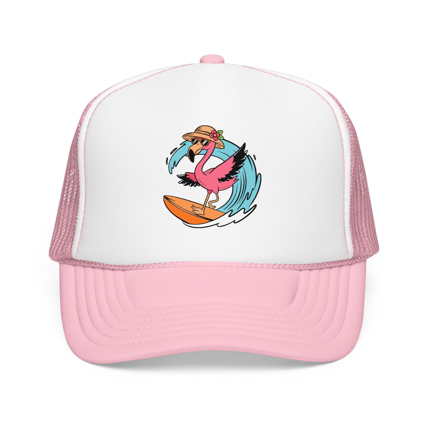Surfing Flamingo Trucker Hat