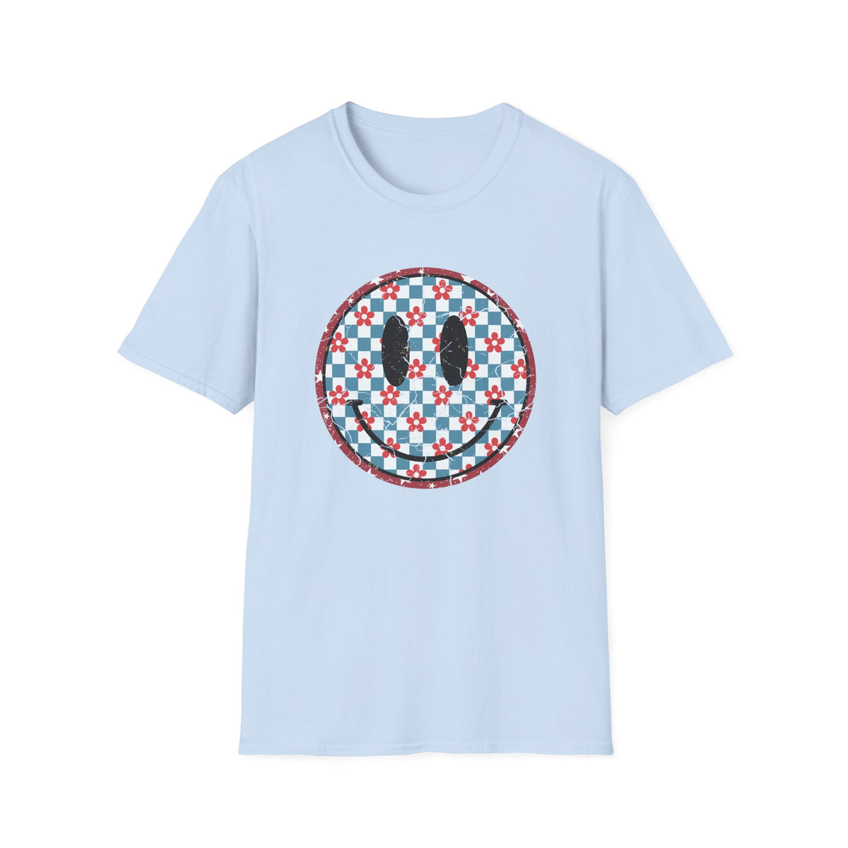 Retro Smiley Patriotic Graphic T-shirt