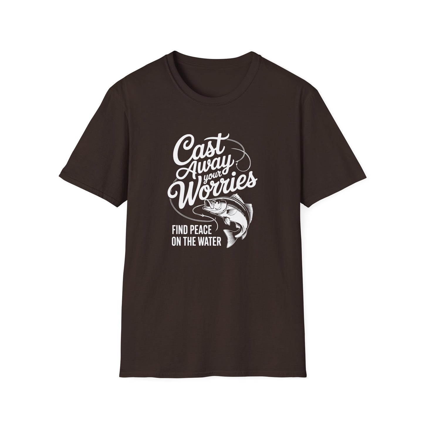 Cast Away Your Worries, Find Peace on the Water T-shirt