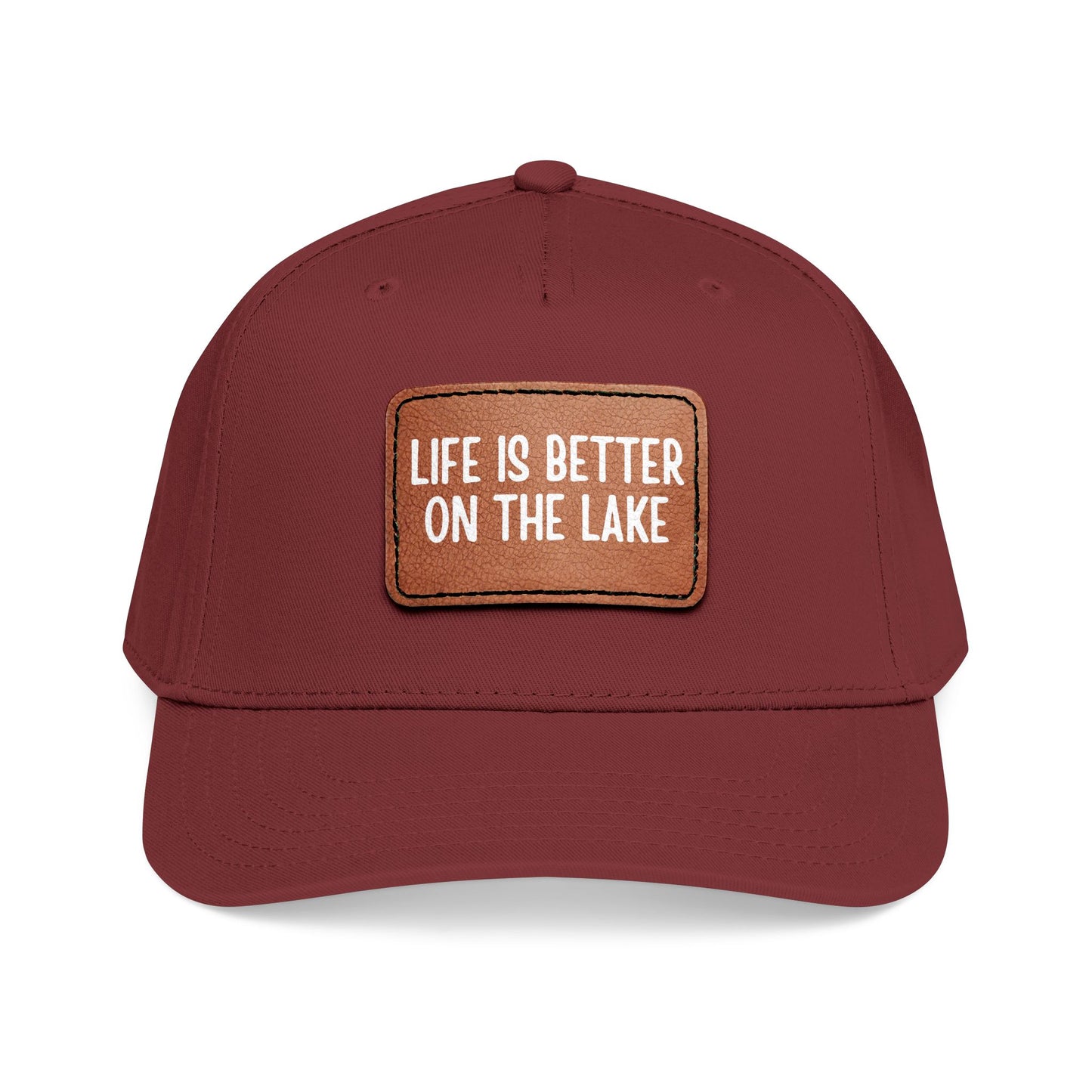 Life Is Better On The Lake- Leather Patch Baseball Cap
