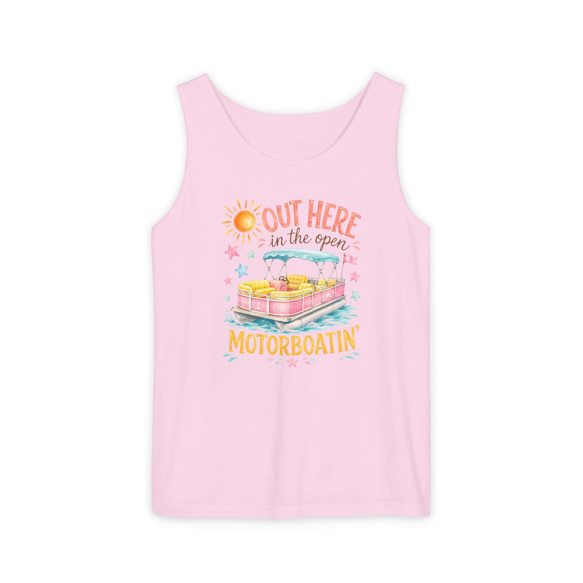 Out Here in the Open Motorboatin' Comfort Colors Tank