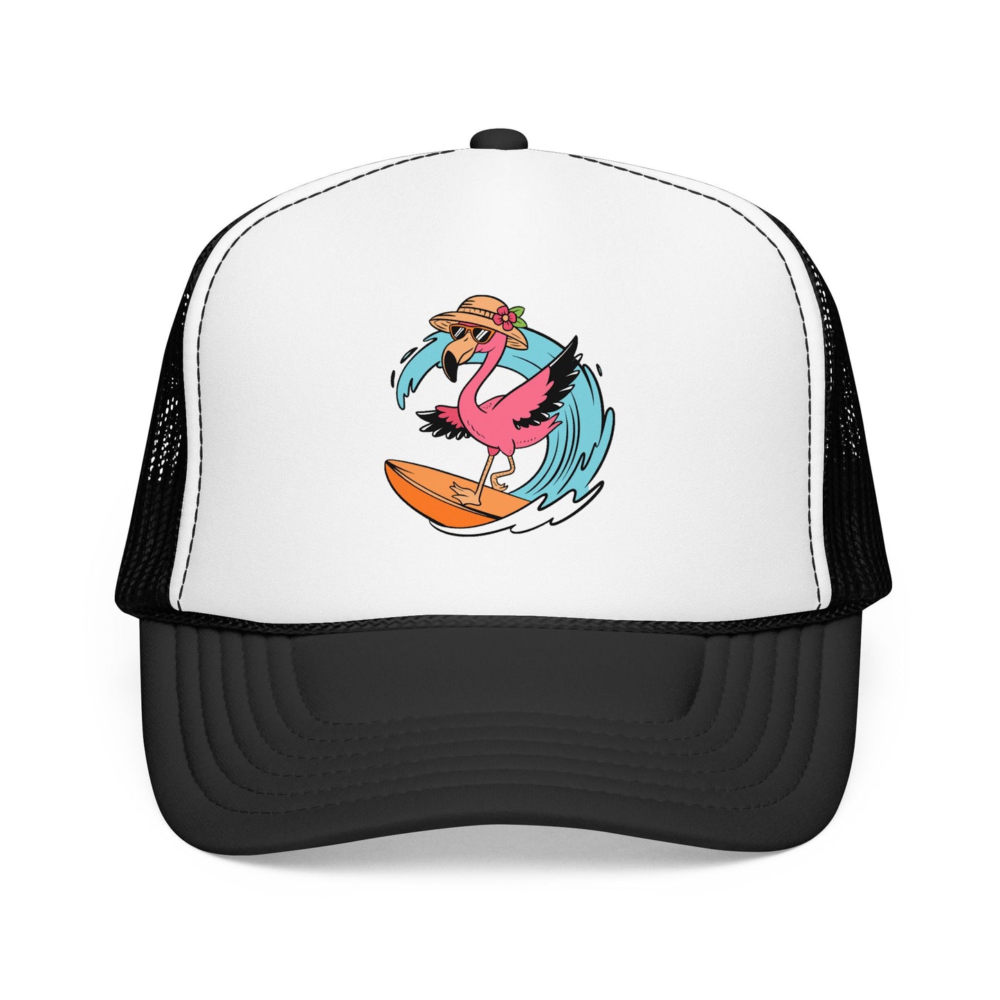 Surfing Flamingo Trucker Hat