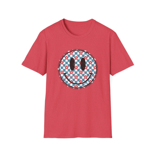 Retro Smiley Patriotic Graphic T-shirt