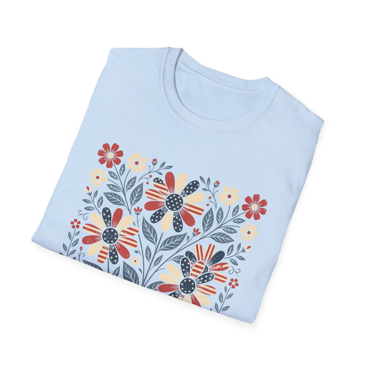 Patriotic Floral Graphic T-shirt